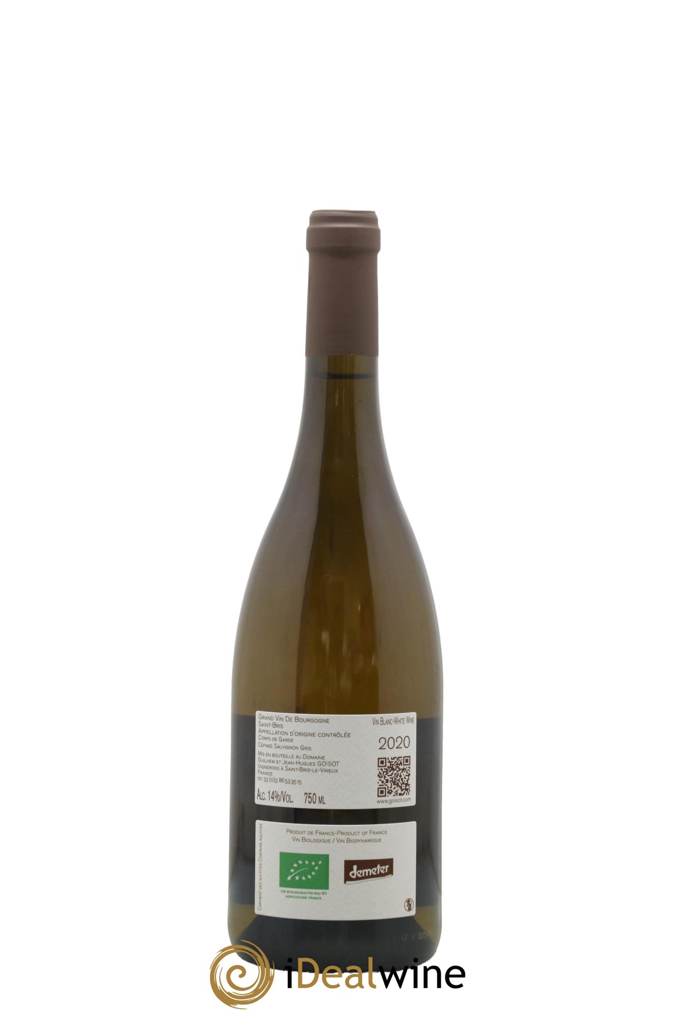 Saint-Bris Corps de Garde Goisot 2020 - Lot de 1 bouteille - 1