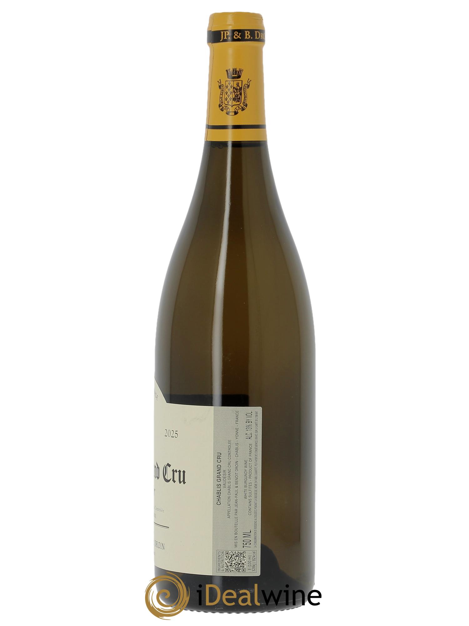 Chablis Grand Cru Vaudésir Jean-Paul & Benoît Droin (Domaine) 2025 - Lot de 1 bouteille - 1