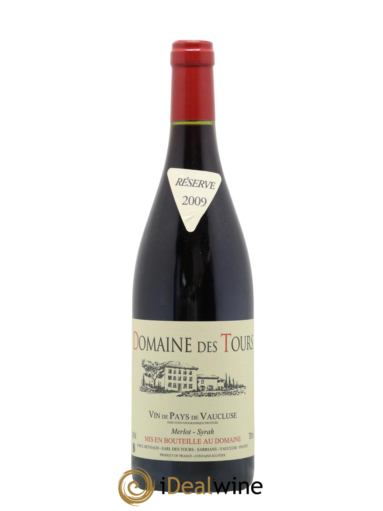 Vaucluse Domaine des Tours Merlot-Syrah Emmanuel Reynaud 2009 - Lot de 1 bouteille - 0