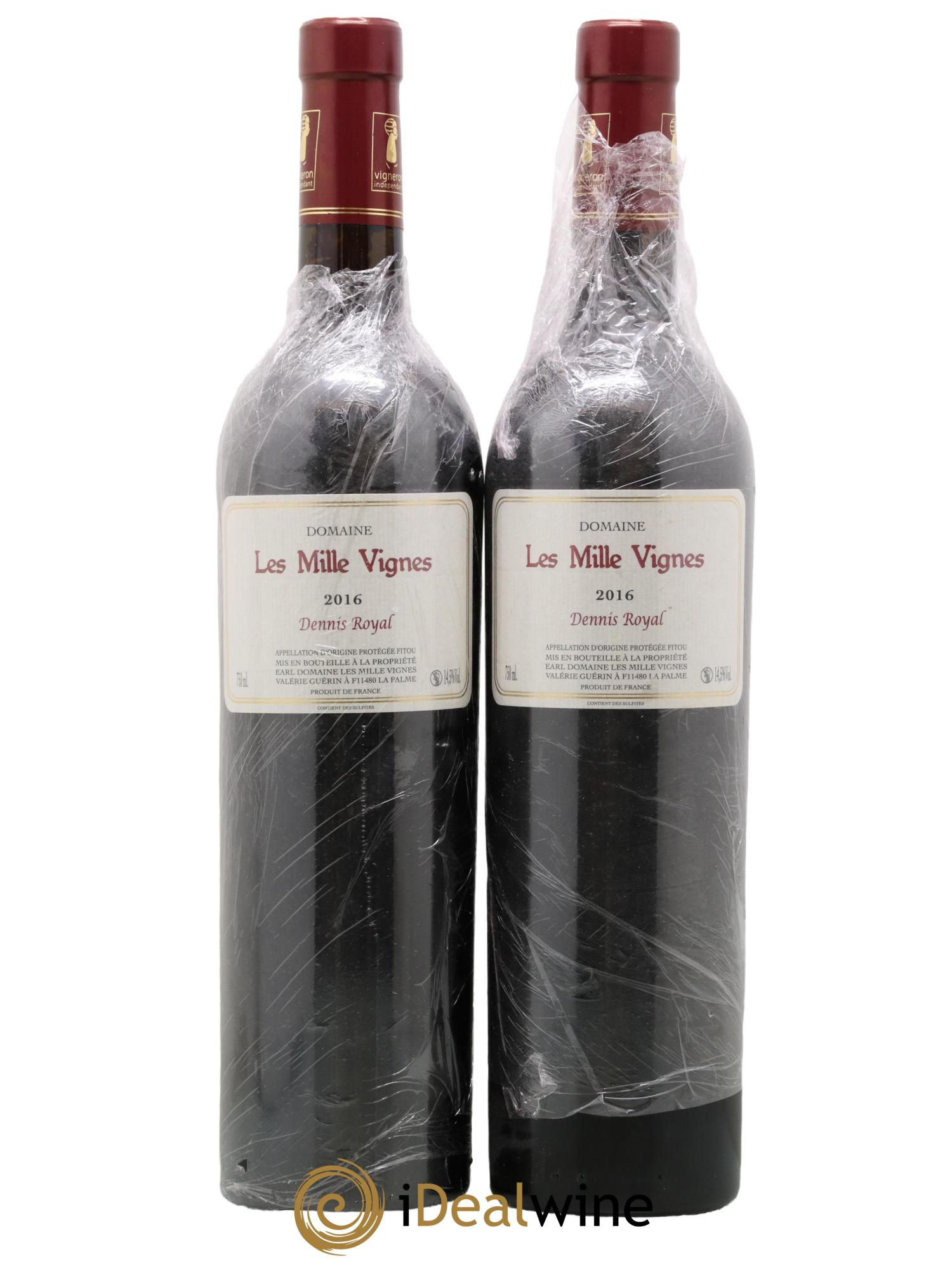 Fitou Dennis Royal Domaine Les Mille Vignes 2016 - Lot de 2 bouteilles - 0