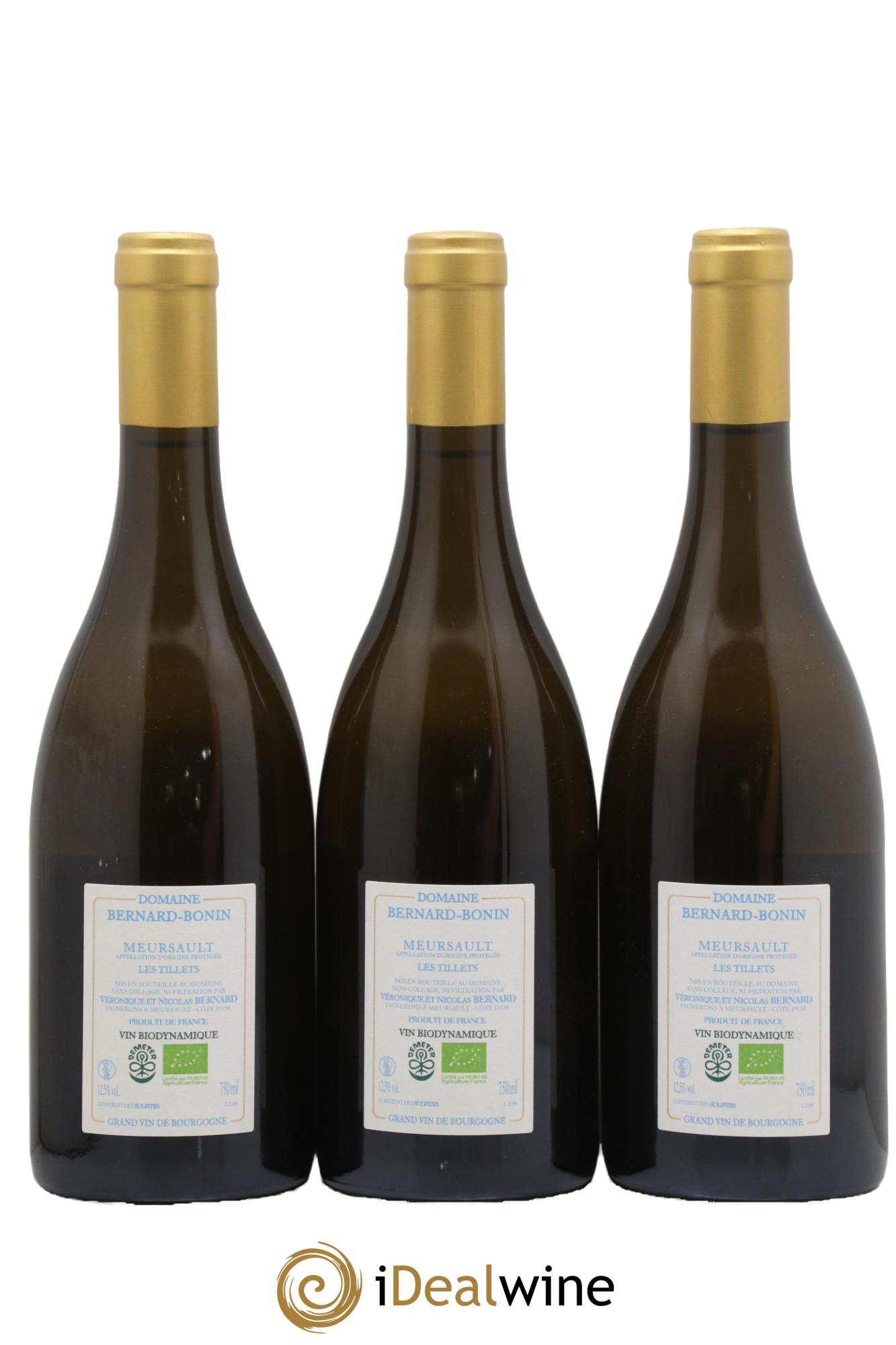 Meursault Les Tillets Bernard Bonin 2021 - Lot de 3 bouteilles - 1