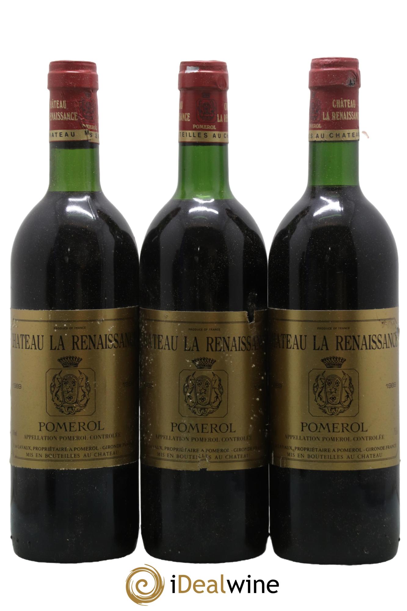Château la Renaissance 1989 - Lot of 3 bottles - 0