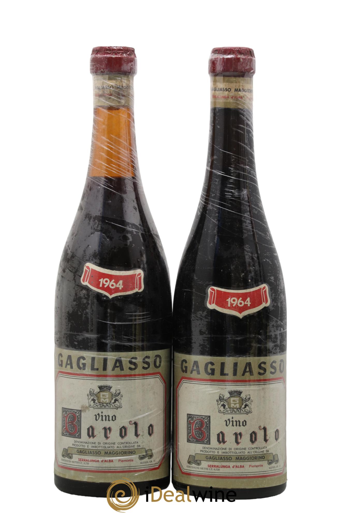 Barolo DOCG Gagliasso Maggiorino 1964 - Lotto di 2 bottiglie - 0