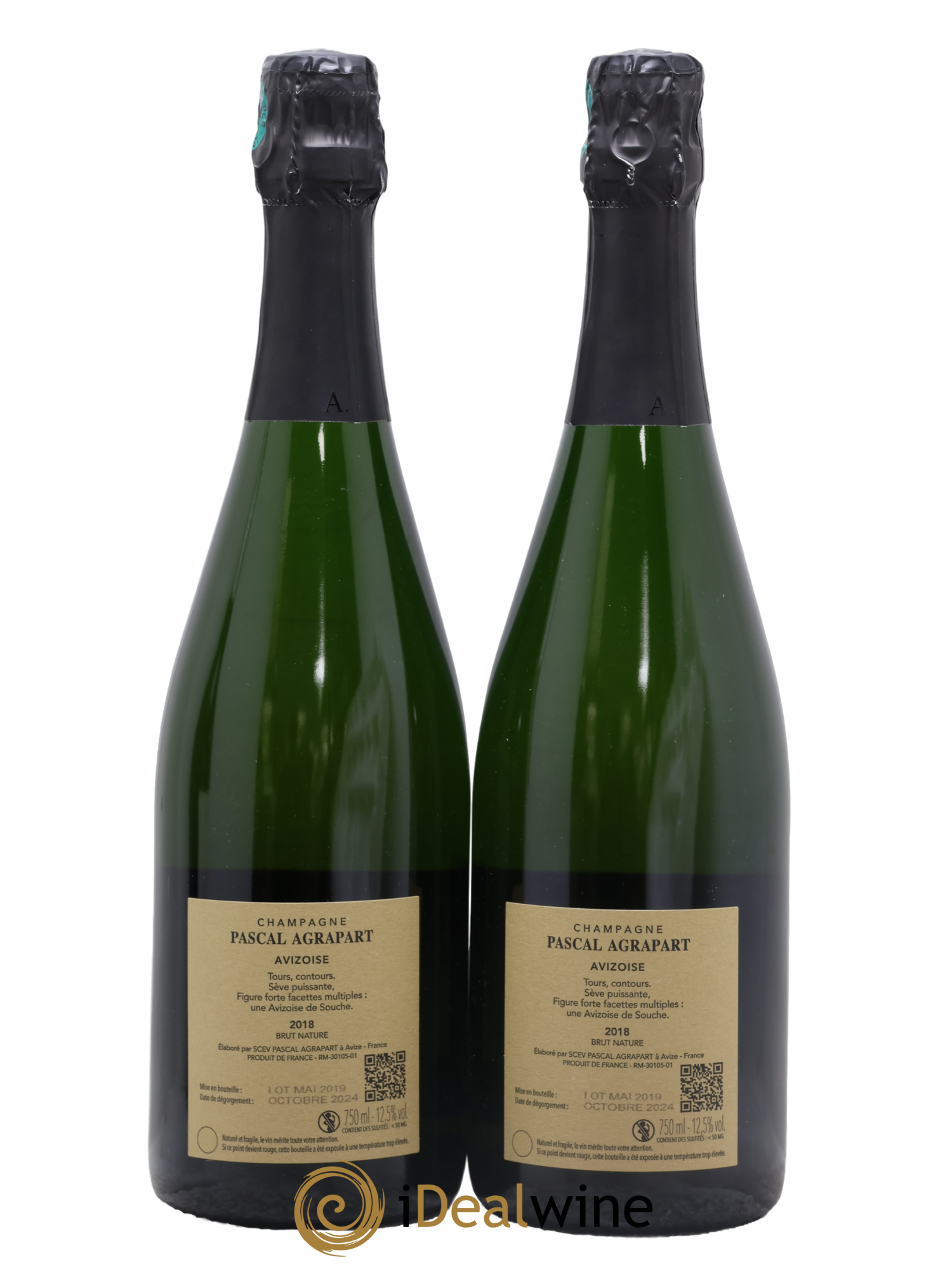 Avizoise Blanc de Blancs Extra-Brut Agrapart & Fils 2018 - Lot de 2 bouteilles - 1
