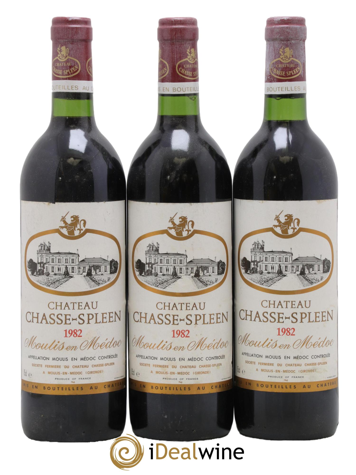 Château Chasse Spleen 1982 - Lot de 3 bouteilles - 0
