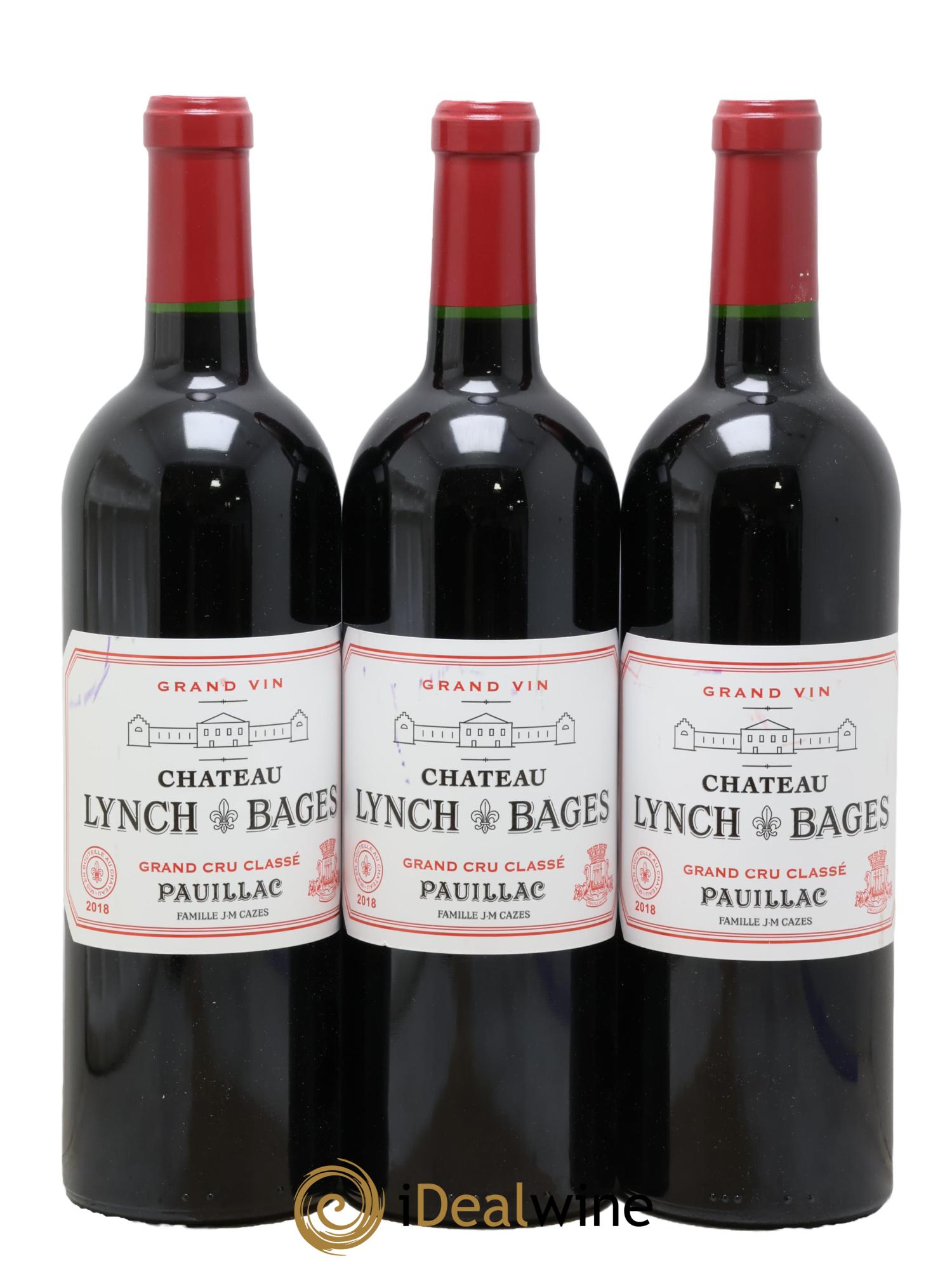 Château Lynch Bages 5ème Grand Cru Classé 2018 - Posten von 3 Flaschen - 0