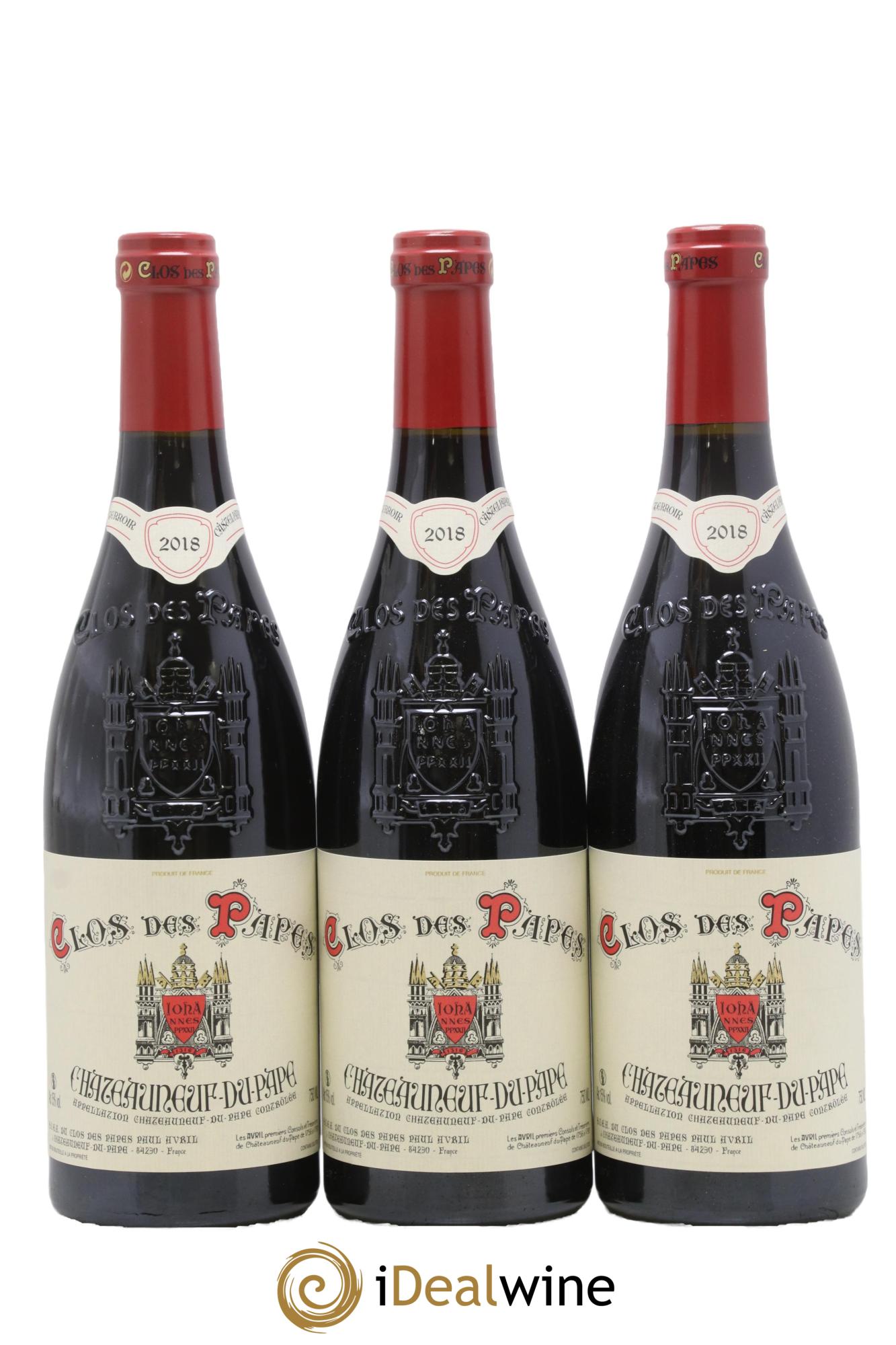 Châteauneuf-du-Pape Clos des Papes - Paul Avril 2018 - Lotto di 3 bottiglie - 0