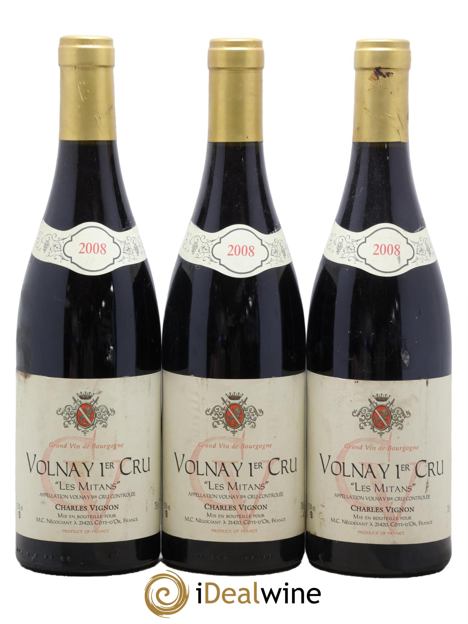 Volnay 1er Cru Les Mitans Charles Vignon 2008 - Posten von 3 Flaschen - 0