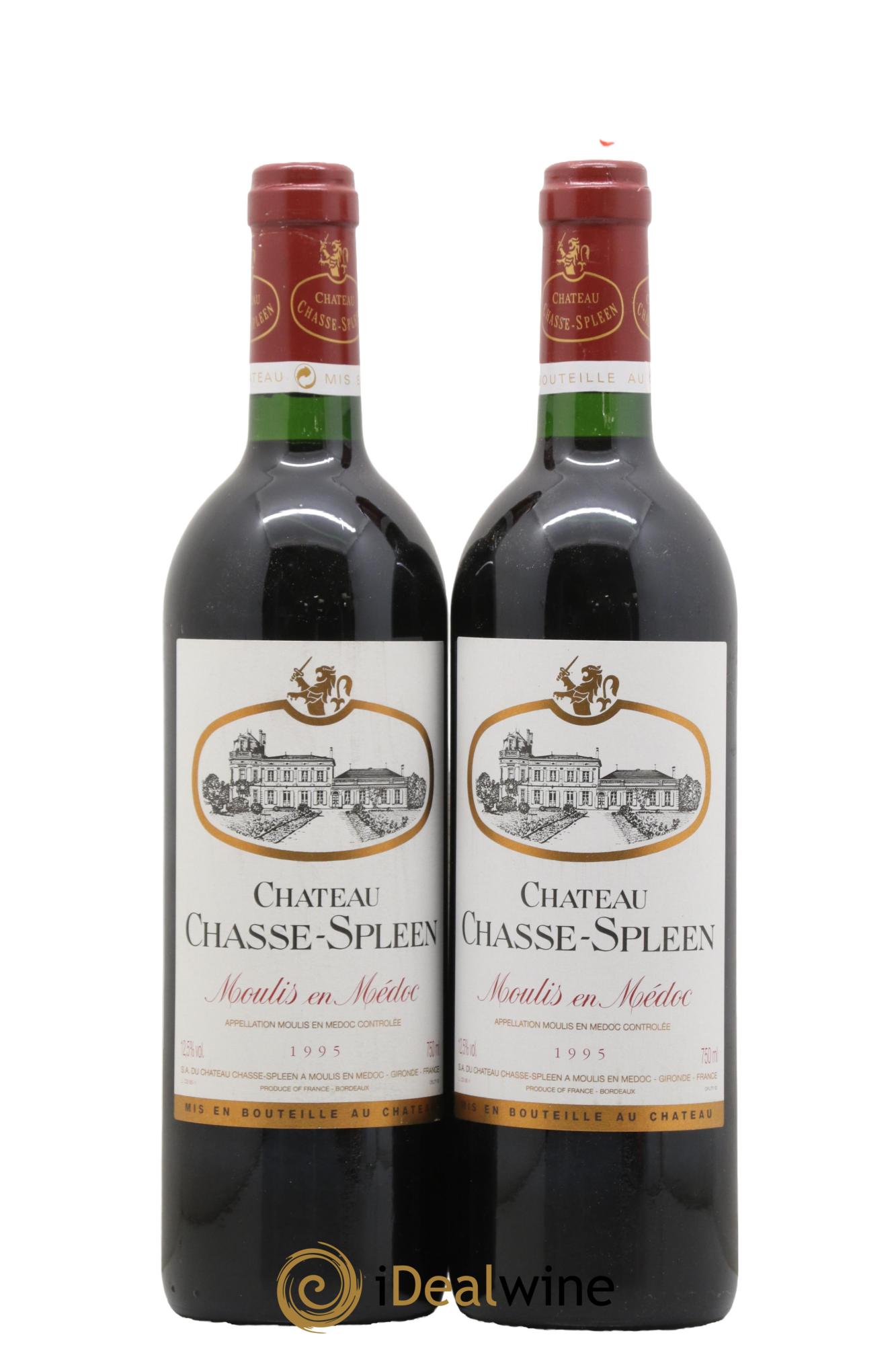 Château Chasse Spleen 1995 - Lotto di 2 bottiglie - 0
