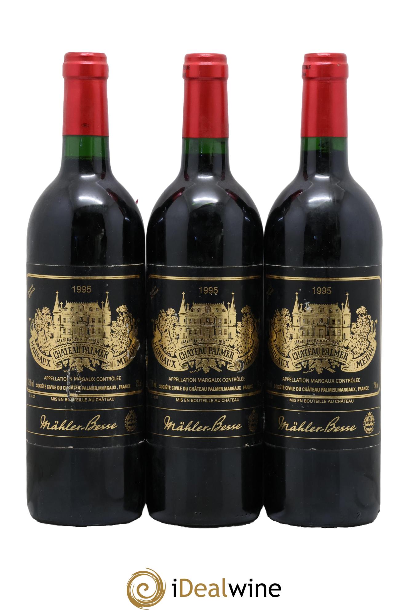 Château Palmer 3ème Grand Cru Classé 1995 - Lot de 3 bouteilles - 0