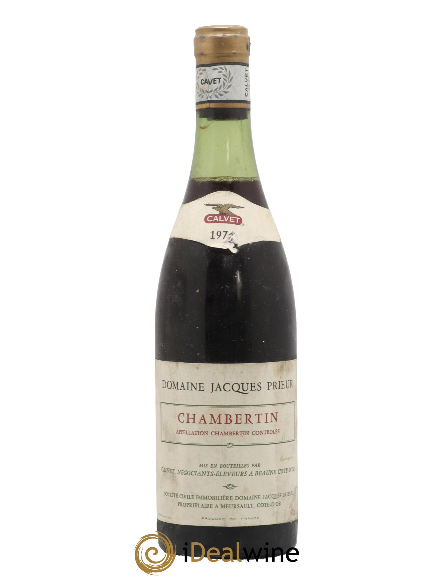 Chambertin Grand Cru Jacques Prieur (Domaine) Mise Calvet 1974 - Lot of 1 bottle - 0