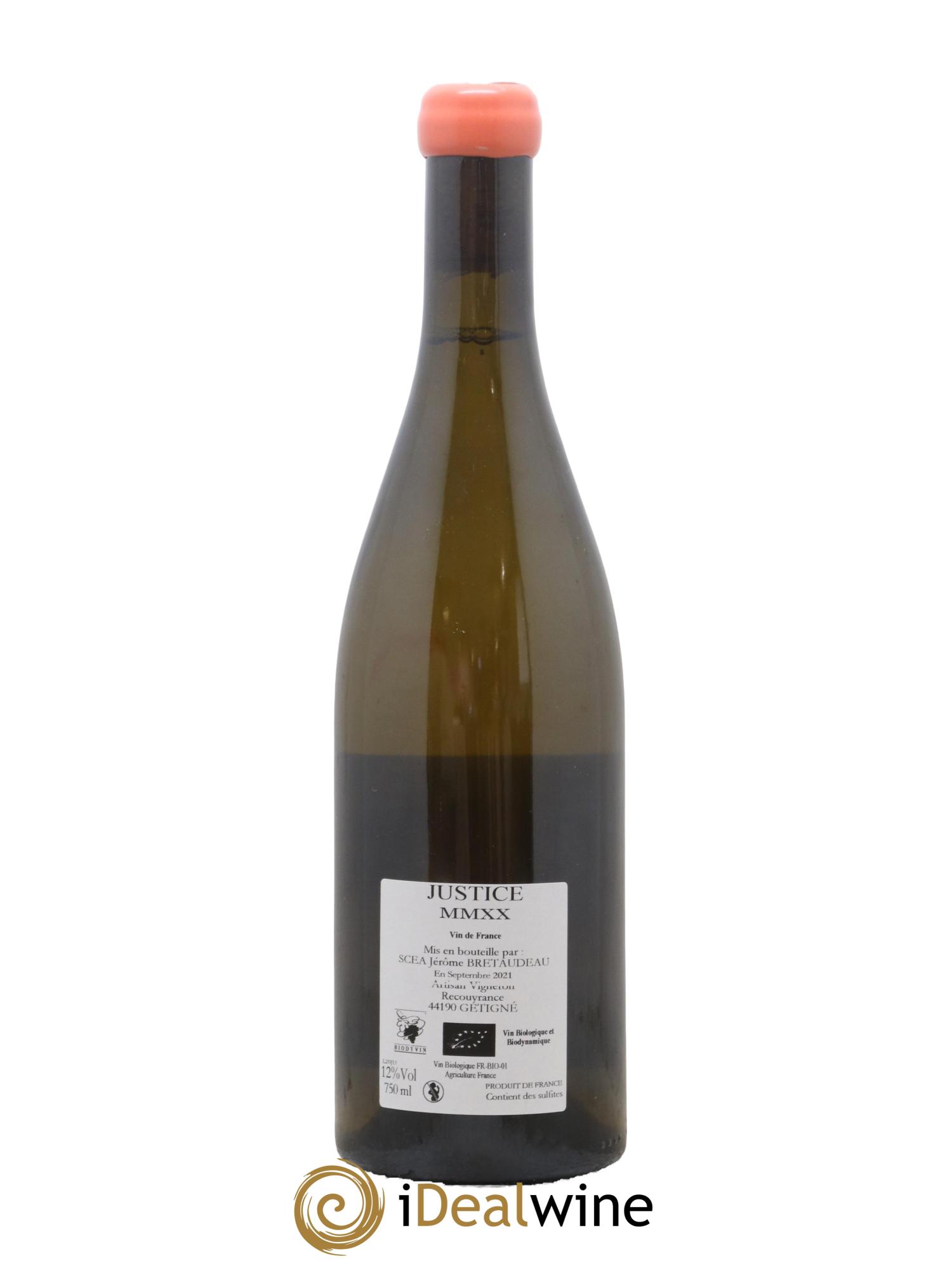 Vin de France La Justice Jérôme Bretaudeau - Domaine de Bellevue 2020 - Lot de 1 bouteille - 1