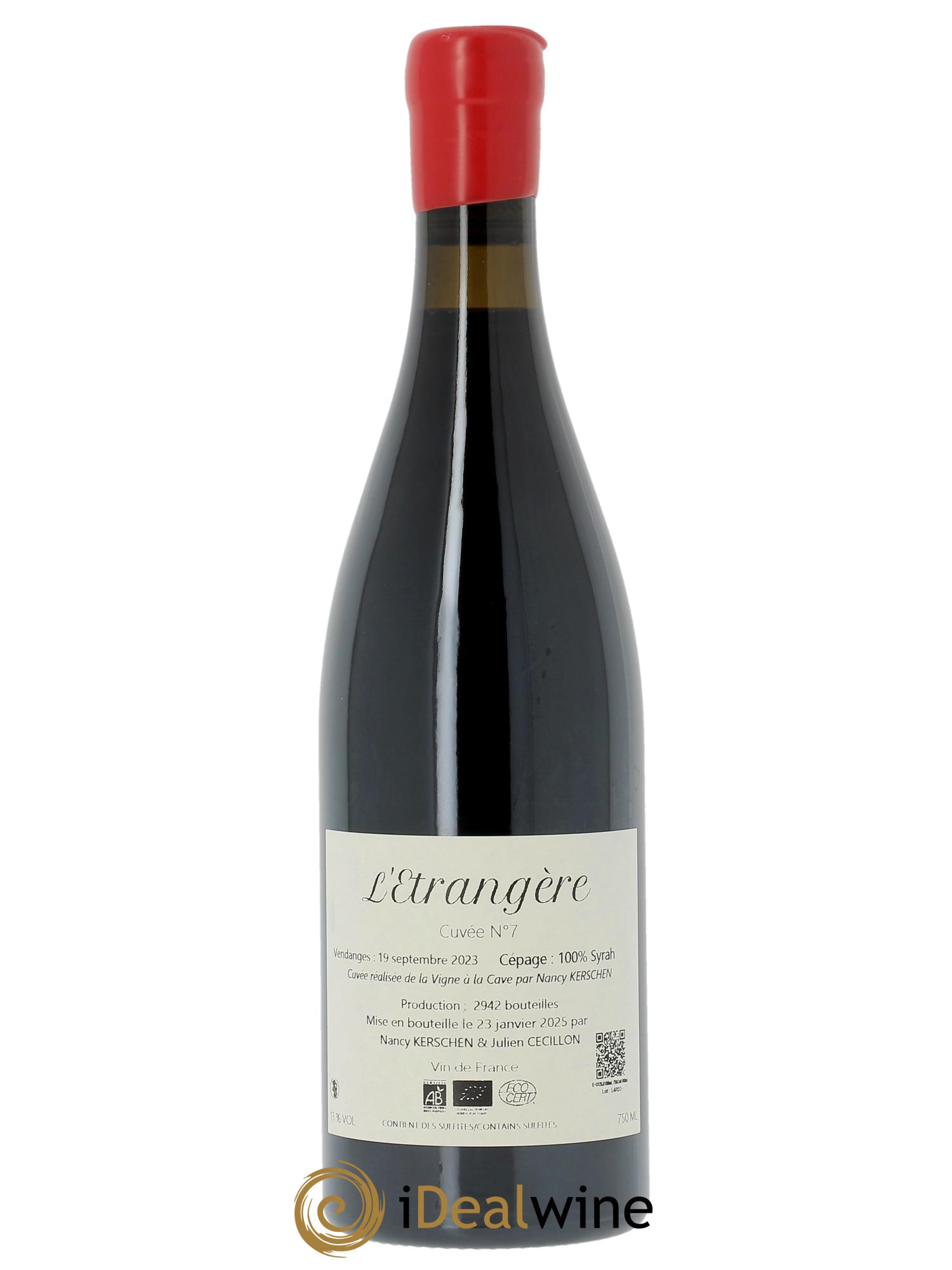 Vin de France L'Etrangère numéro 7 Nancy Kerschen & Julien Cecillon  2023 - Lotto di 1 bottiglia - 1