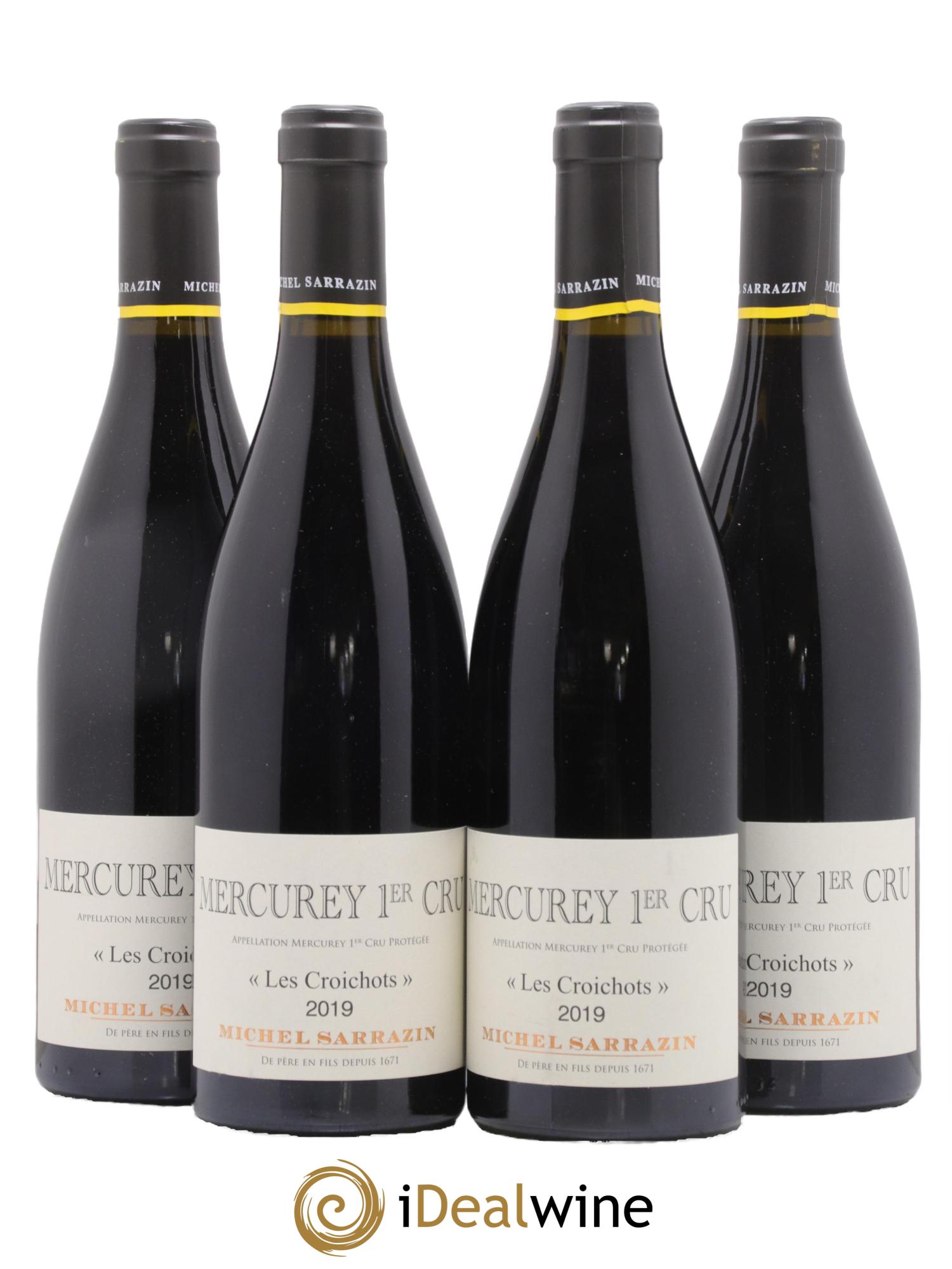 Mercurey 1er Cru Les Croichots Sarrazin 2019 - Lot de 4 bouteilles - 0