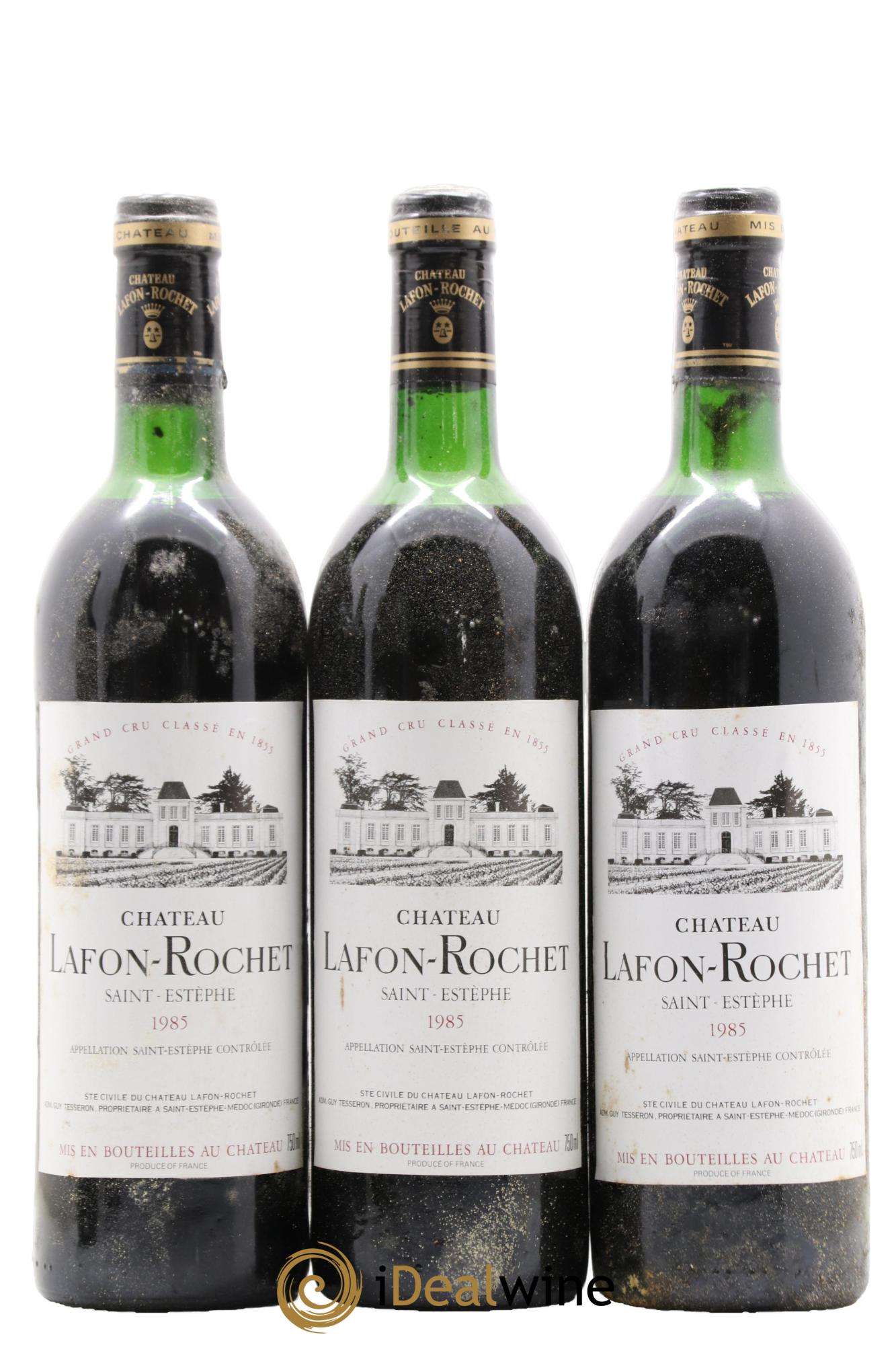 Château Lafon Rochet 4ème Grand Cru Classé 1985 - Lot de 3 bouteilles - 0
