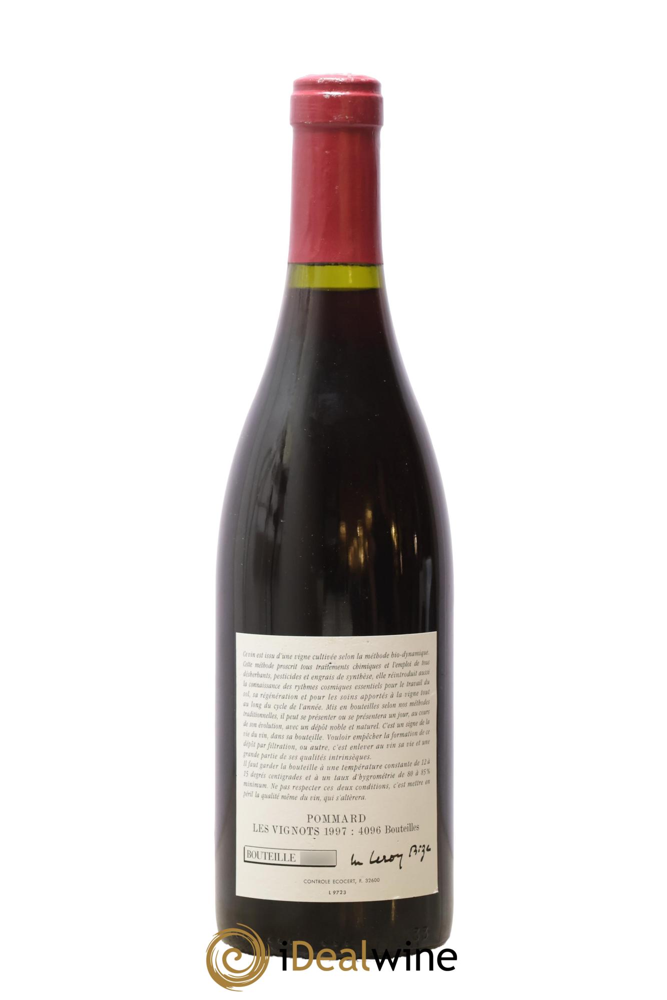 Pommard Les Vignots Leroy (Domaine) 1997 - Lotto di 1 bottiglia - 1