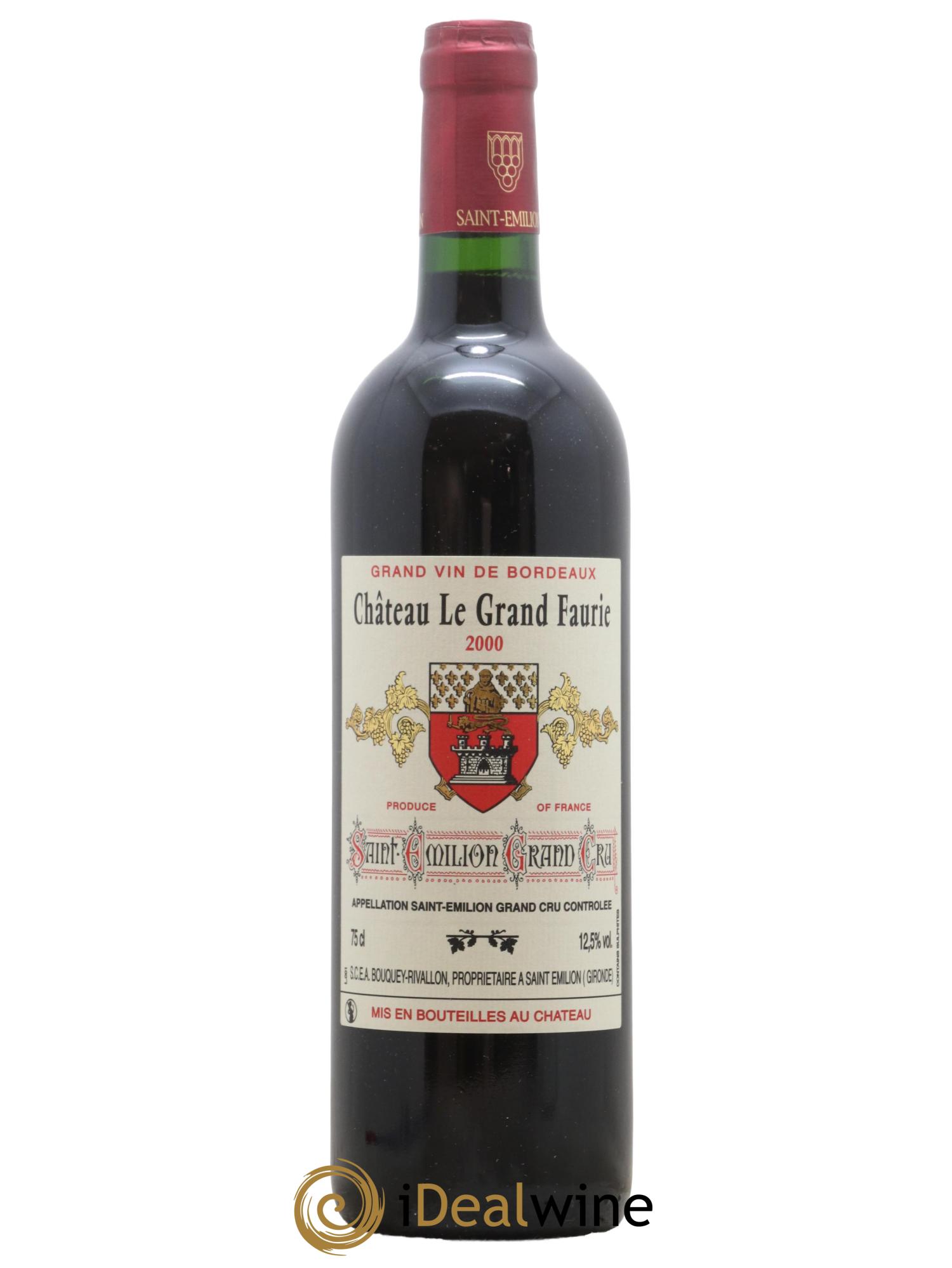 Saint-Émilion Grand Cru Chateau Le Grand Faurie 2000 - Lot de 1 bouteille - 0