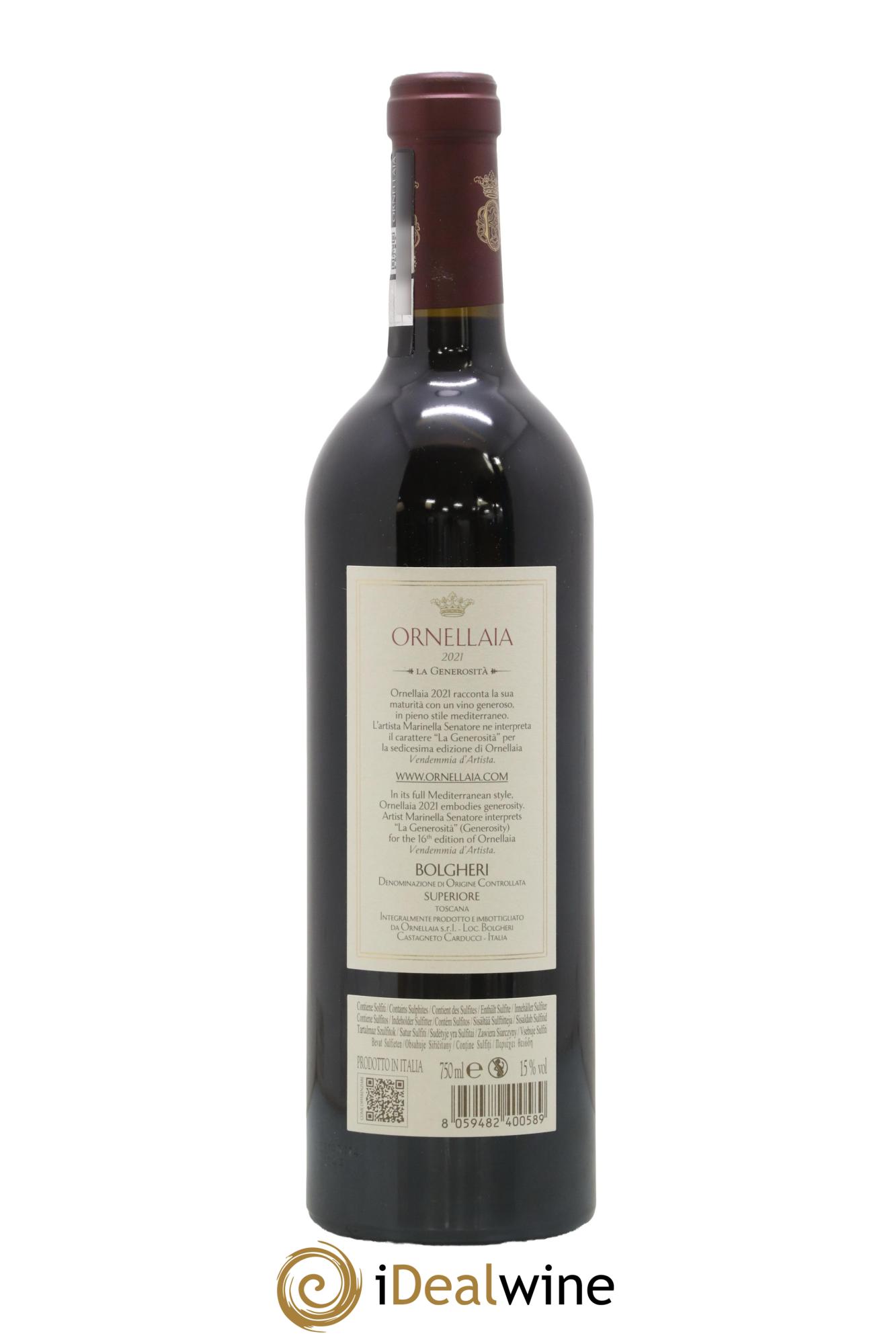 Bolgheri DOC Superiore Ornellaia Tenuta Dell'Ornellaia - Frescobaldi 2021 - Lot of 1 bottle - 1
