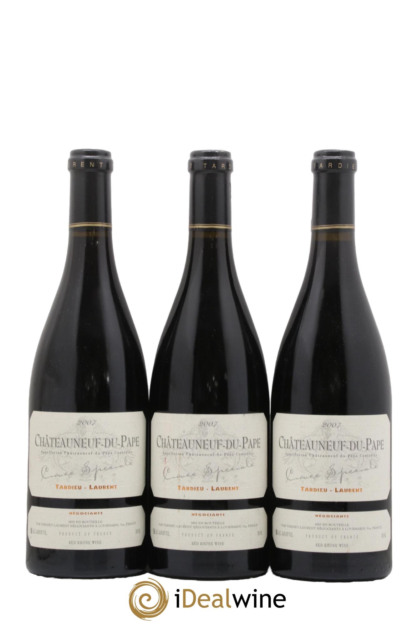 Châteauneuf-du-Pape Tardieu-Laurent Cuvée spéciale Famille Tardieu 2007 - Lot of 3 bottles - 0