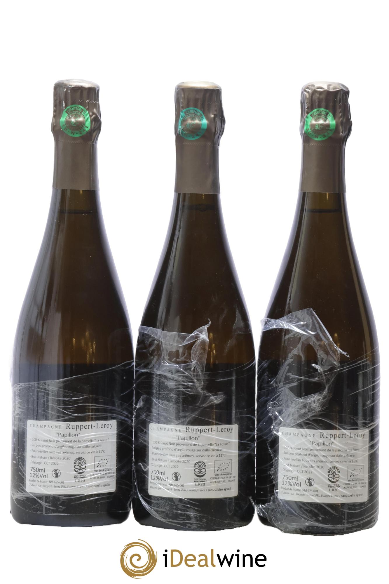 Papillon Brut Nature Ruppert-Leroy (Domaine) 2020 - Lot of 3 bottles - 1
