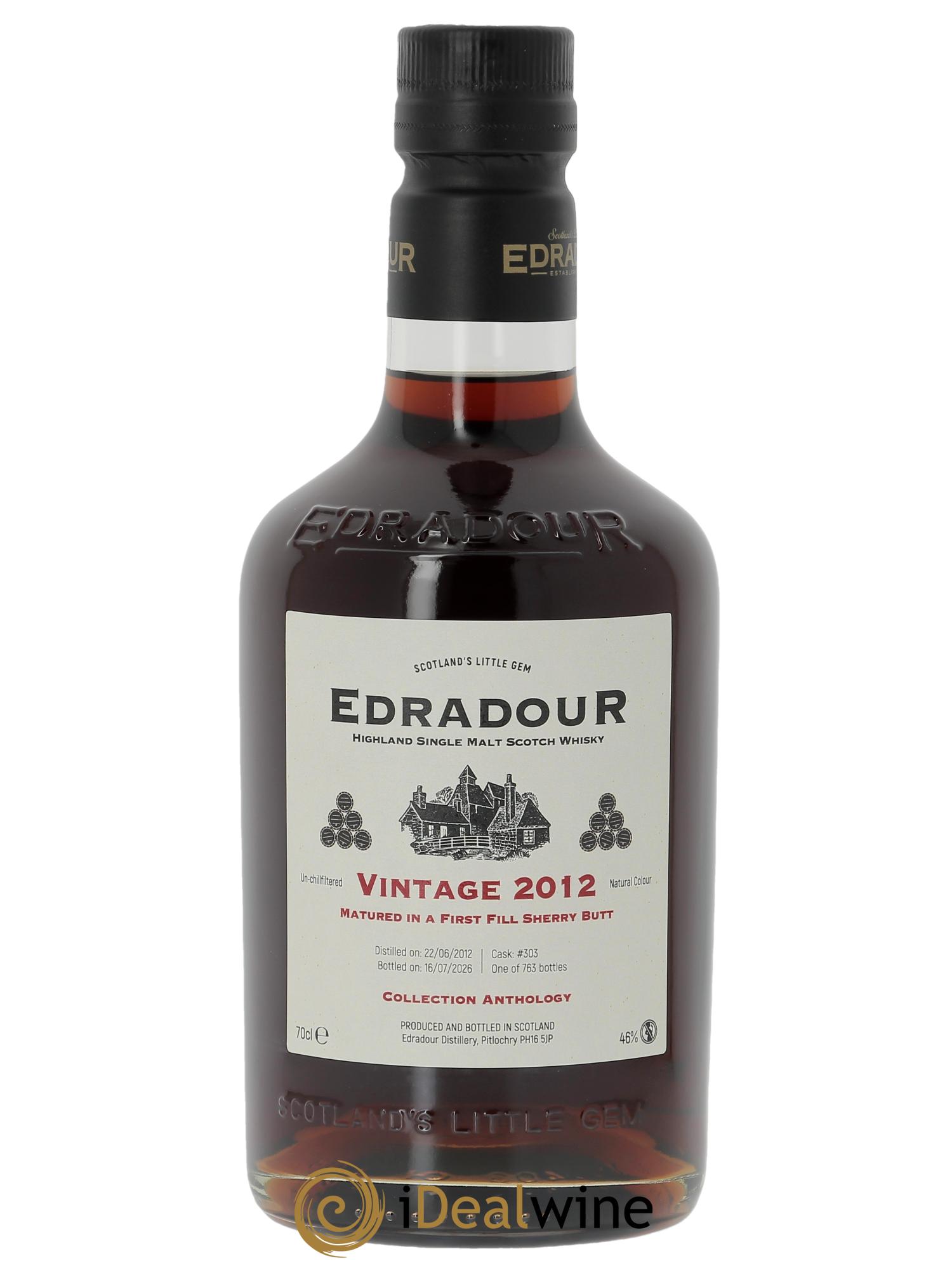 Whisky Edradour 14 ans 1st Fill Oloroso 2012 - Lot de 1 bouteille - 1