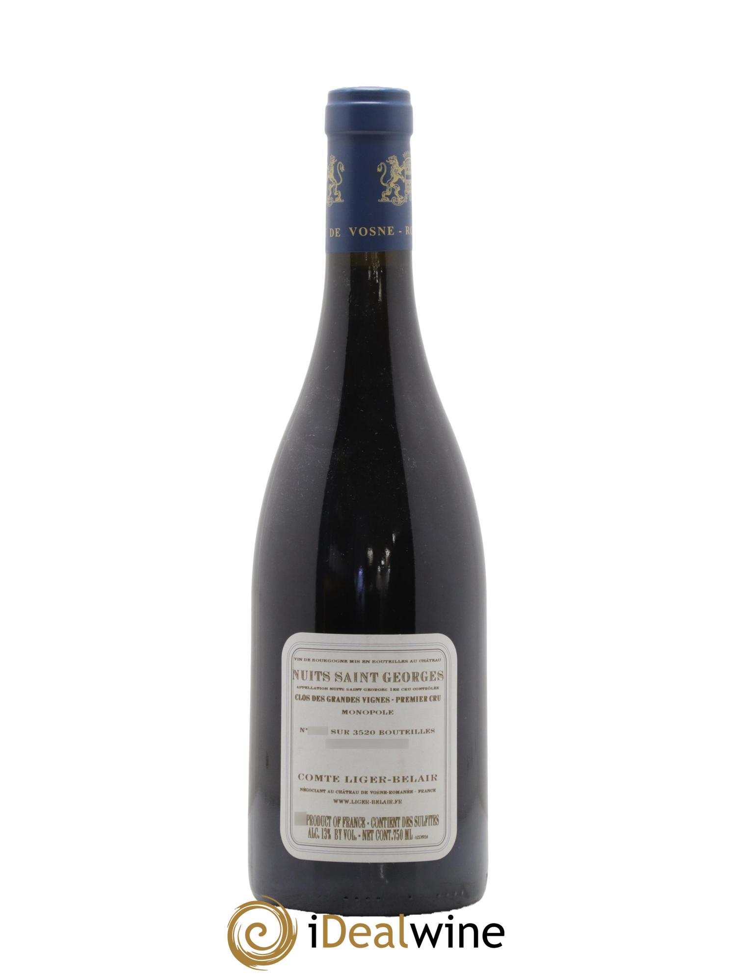 Nuits-Saint-Georges 1er Cru Clos des Grandes Vignes Comte Liger-Belair (Domaine du) 2014 - Lot de 1 bouteille - 1