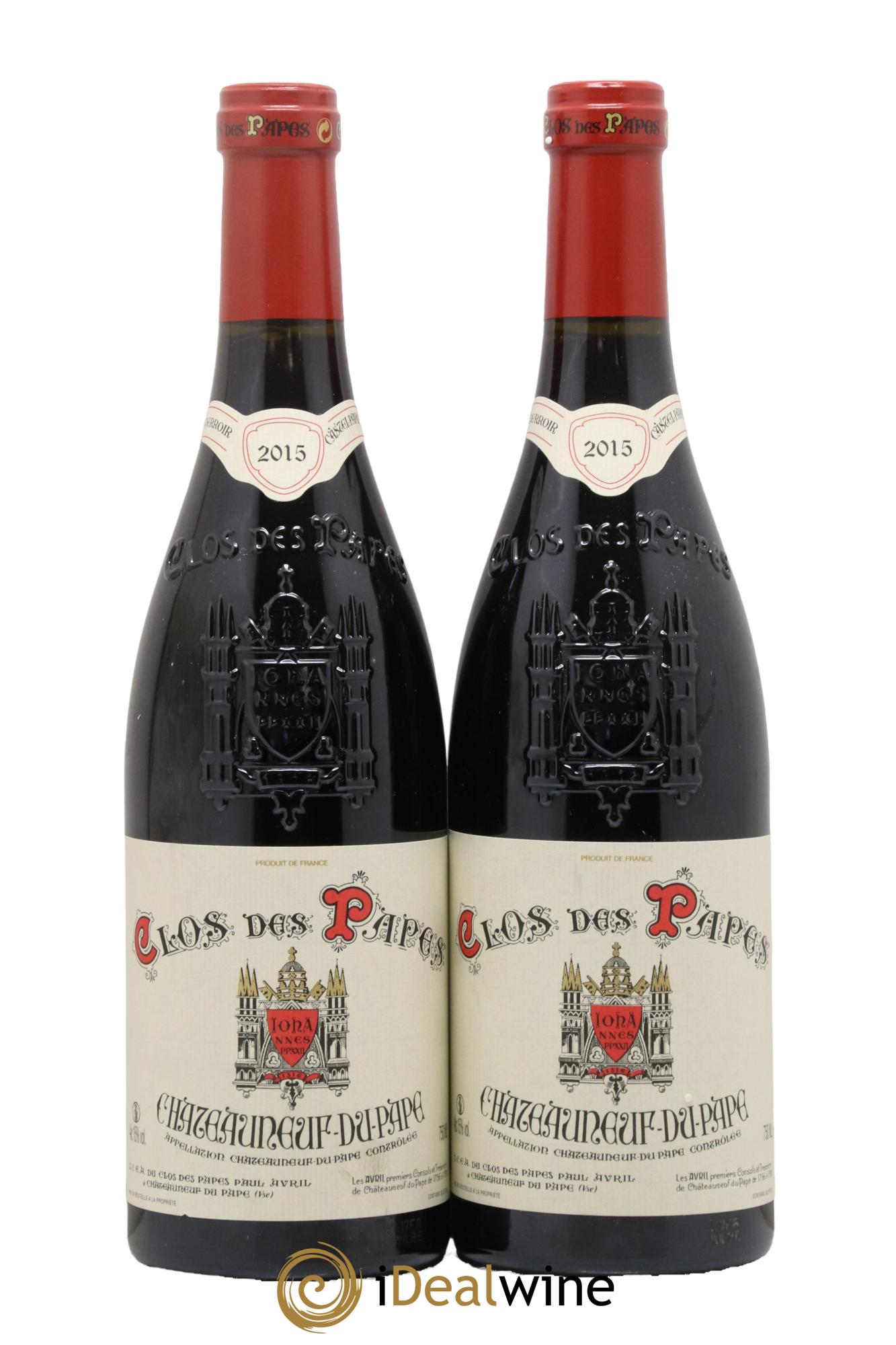 Châteauneuf-du-Pape Clos des Papes - Paul Avril 2015 - Lot de 2 bouteilles - 0