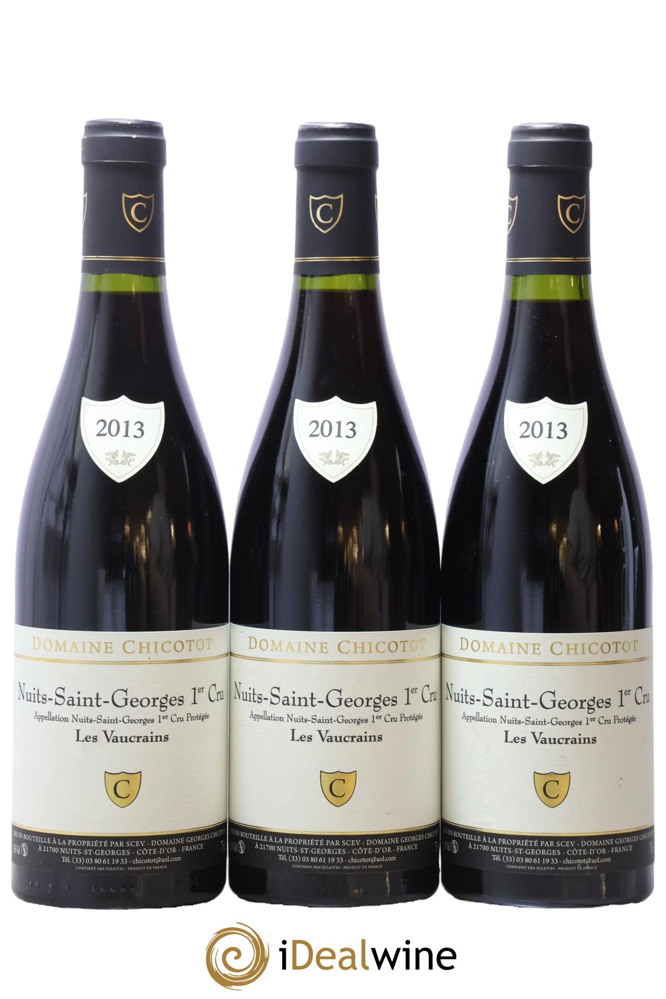 Nuits-Saint-Georges 1er Cru Les Vaucrains Chicotot 2013 - Lot de 3 bouteilles - 0