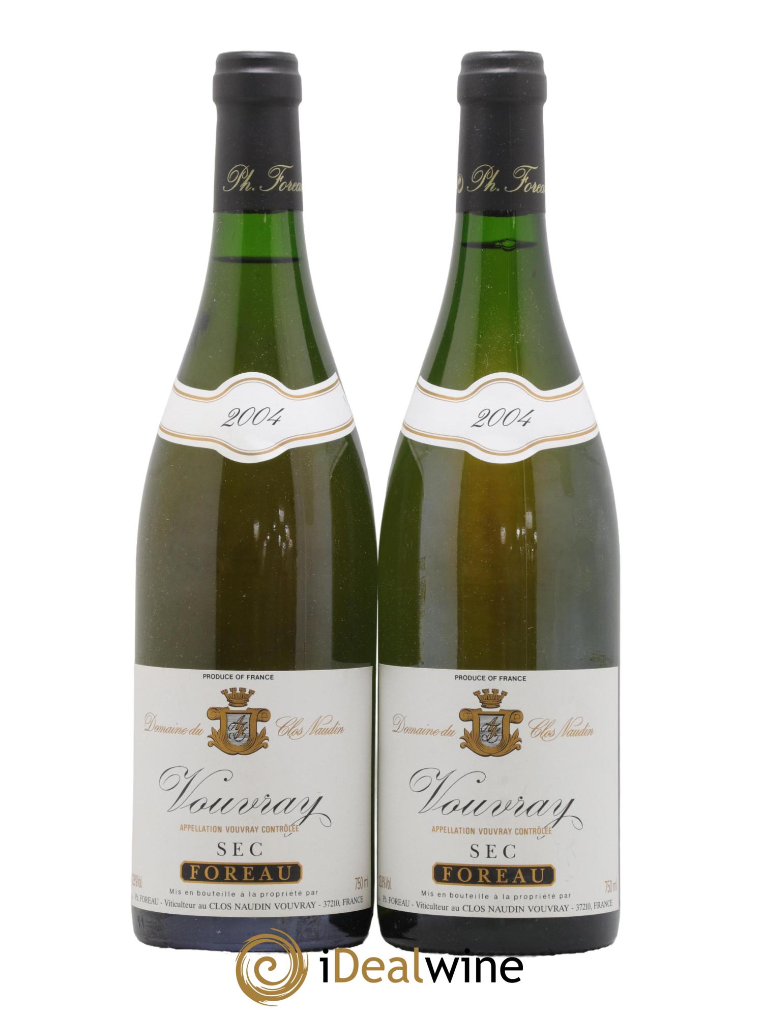 Vouvray Sec Clos Naudin - Philippe Foreau 2004 - Lot de 2 bouteilles - 0