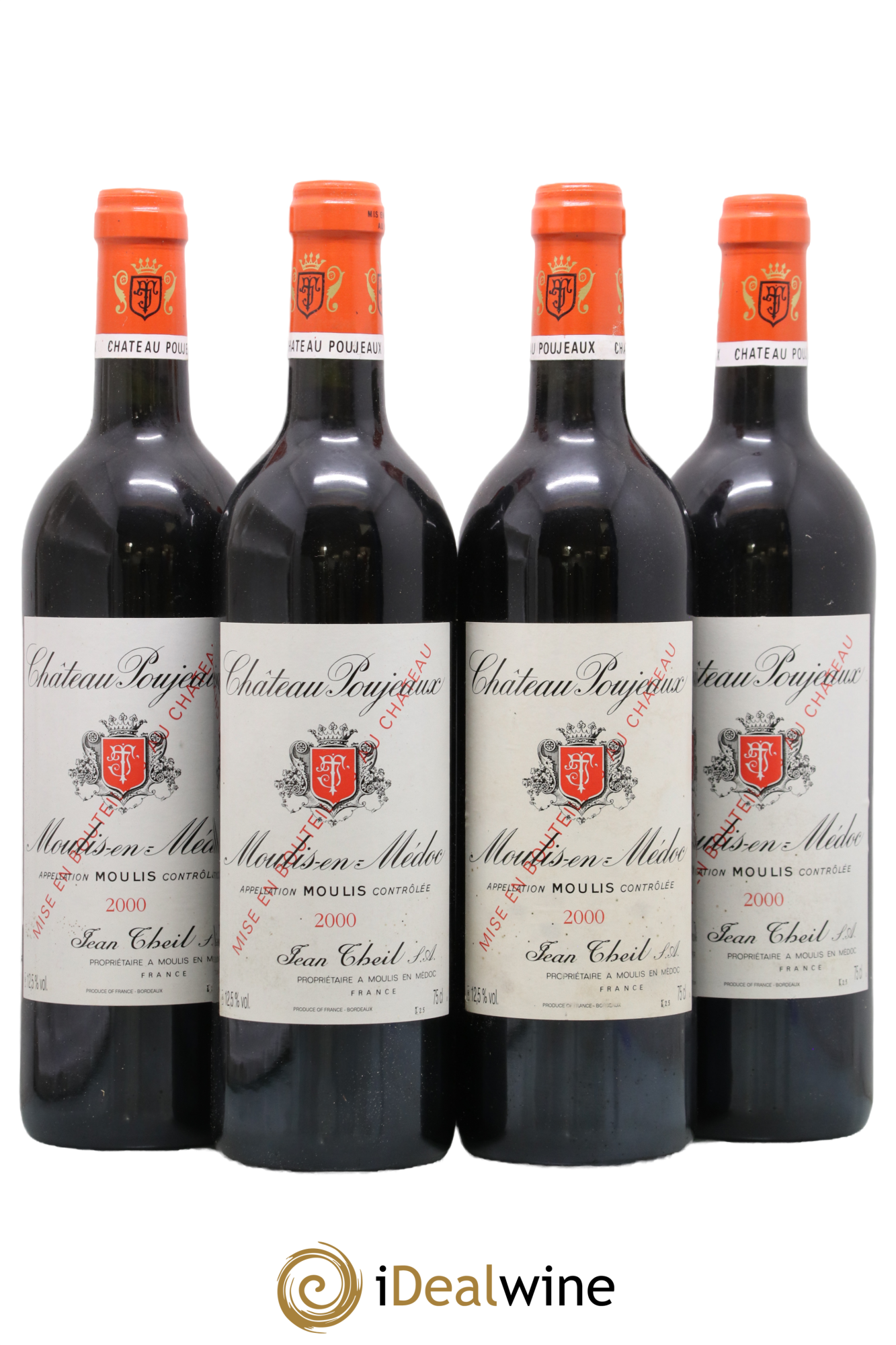 Château Poujeaux 2000 - Lot de 4 bouteilles - 0