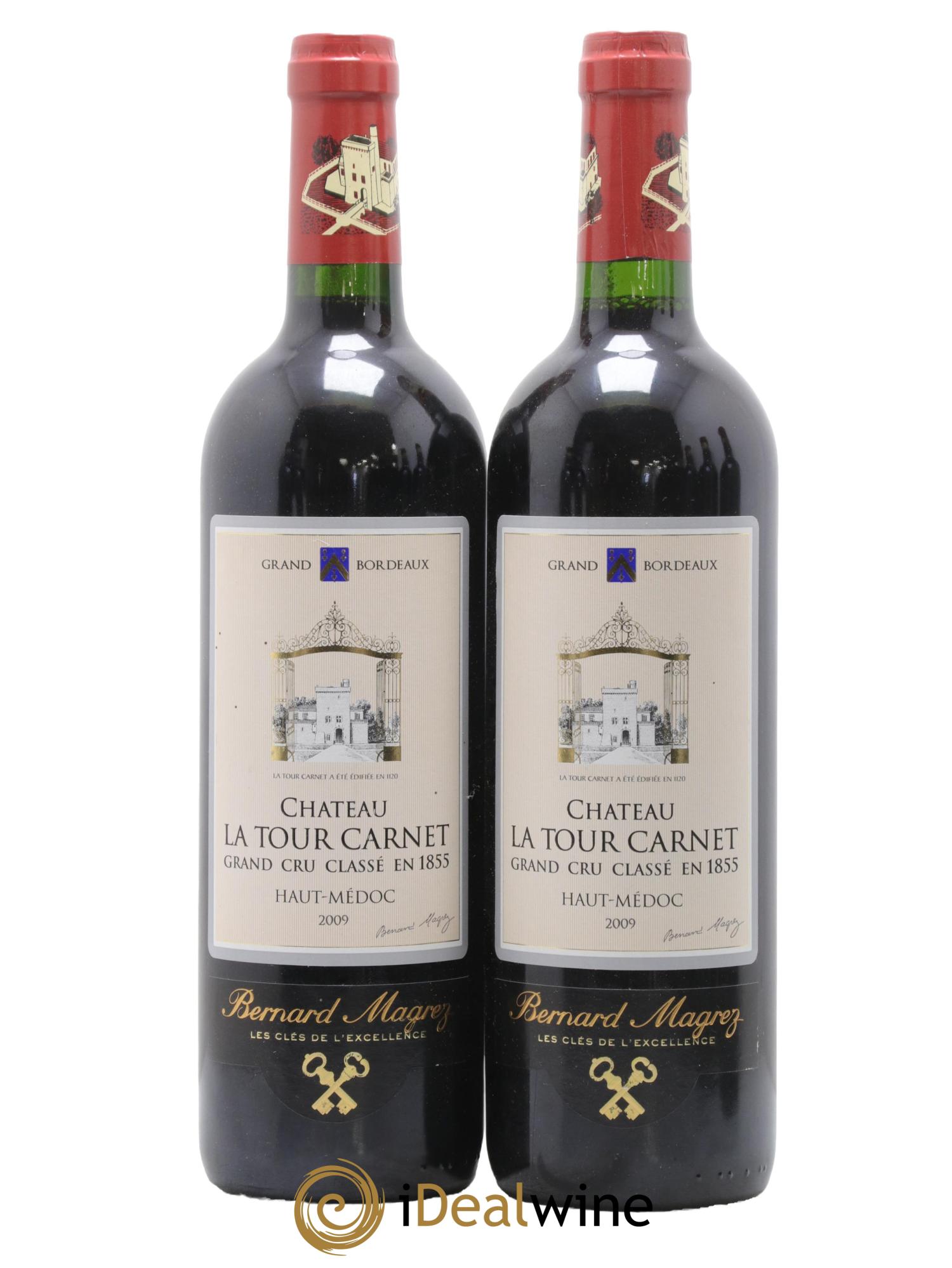 Château la Tour Carnet 4ème Grand Cru Classé 2009 - Lotto di 2 bottiglie - 0