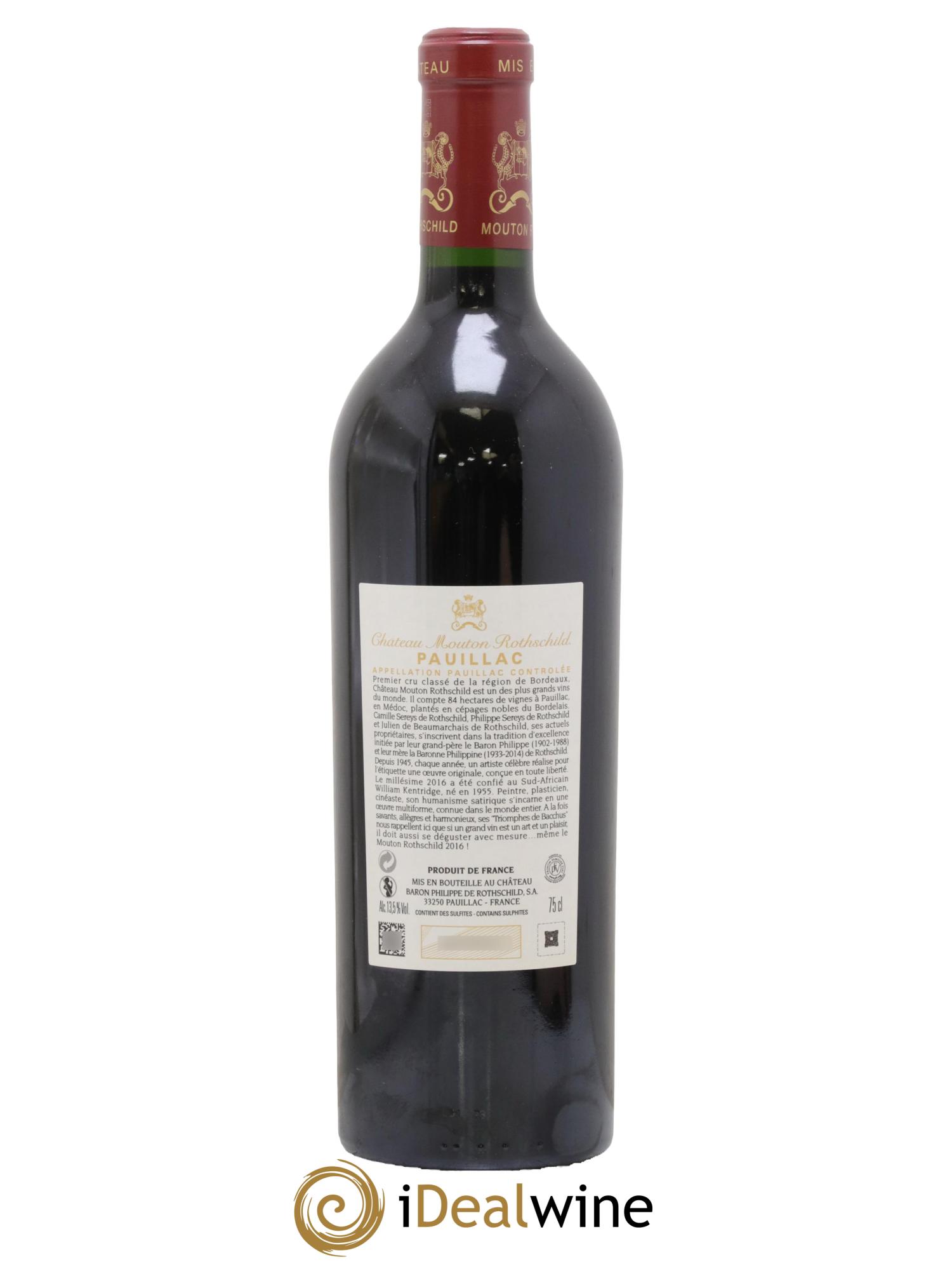 Château Mouton Rothschild 1er Grand Cru Classé 2016 - Lot of 1 bottle - 1