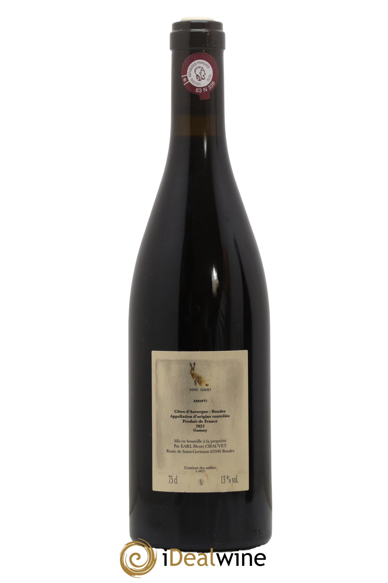 Côtes d'Auvergne Abrupts Henri Chauvet 2022 - Lot de 1 bouteille - 1