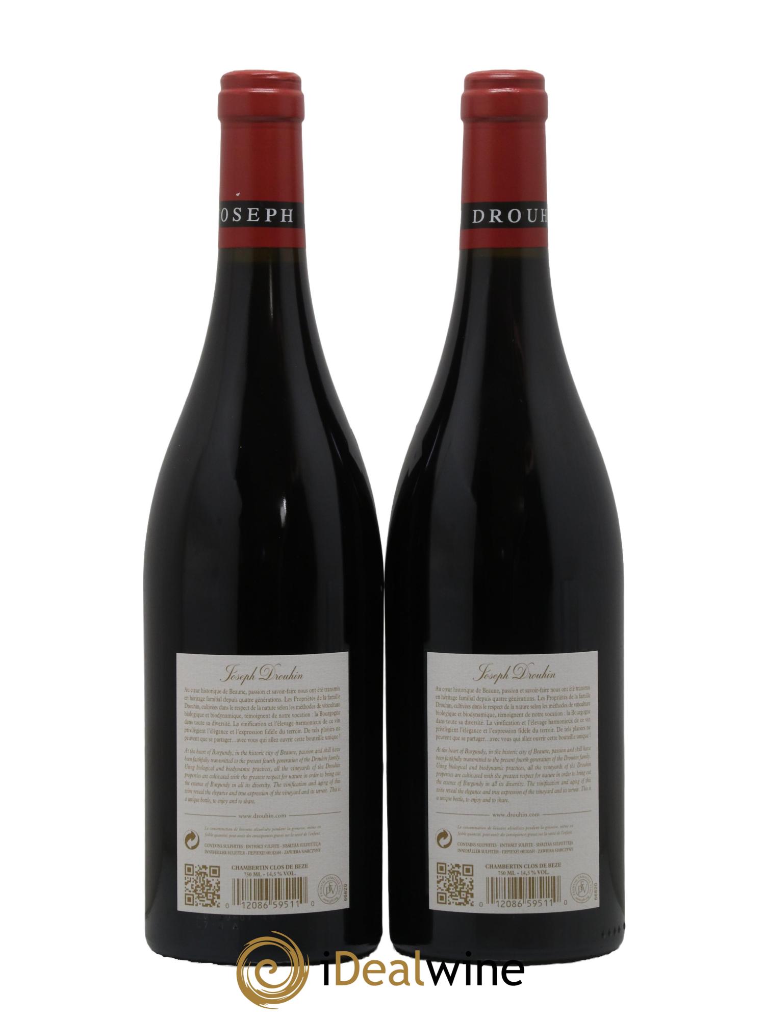 Chambertin Clos de Bèze Grand Cru Joseph Drouhin 2018 - Lot of 2 bottles - 1