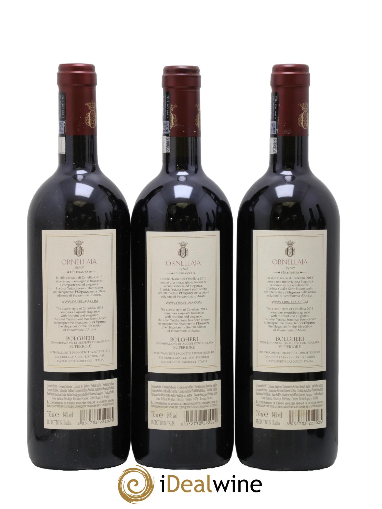 Bolgheri Superiore DOC L'Eleganza Tenuta Dell'Ornellaia Frescobaldi 2013 - Lot de 6 bouteilles - 2