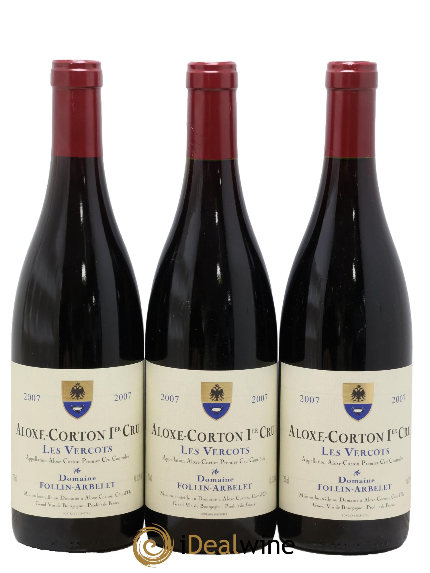 Aloxe-Corton 1er Cru Les Vercots Follin-Arbelet (Domaine) 2007 - Lot de 3 bouteilles - 0