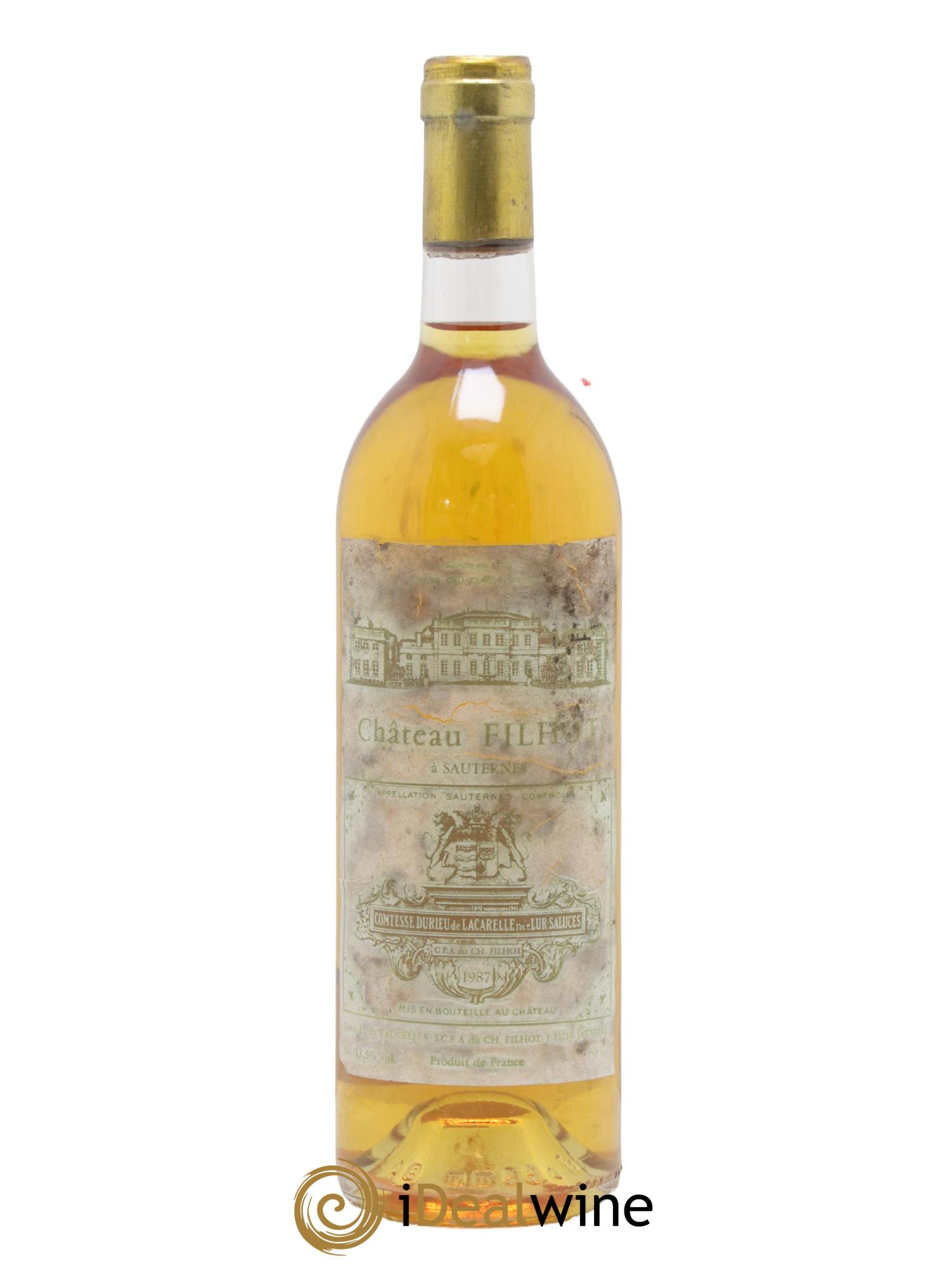 Château Filhot 2ème Grand Cru Classé 1987 - Lotto di 1 bottiglia - 0