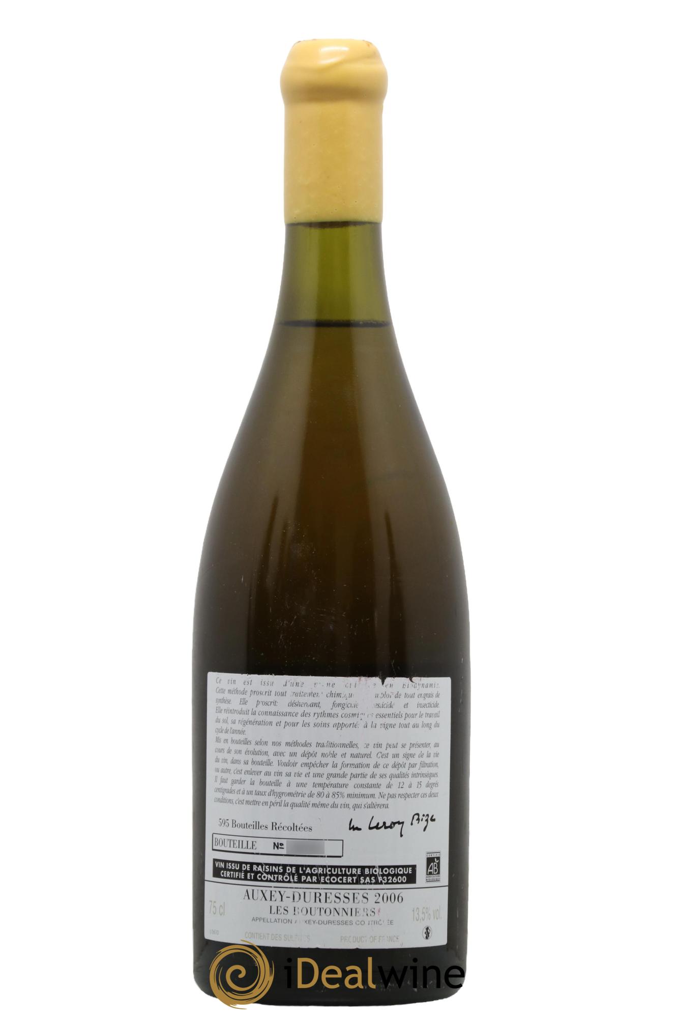 Auxey-Duresses Les Boutonniers d'Auvenay (Domaine) 2006 - Lot de 1 bouteille - 1