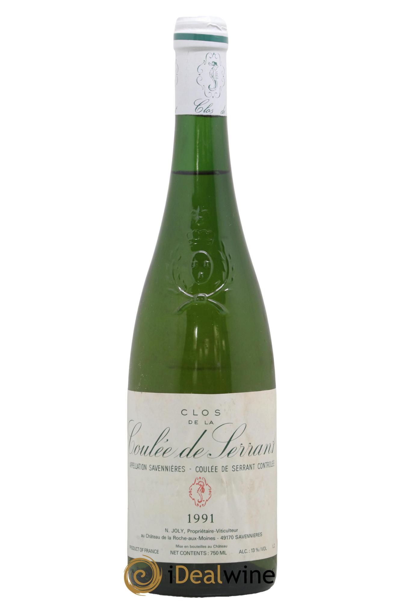 Savennières Clos de la Coulée de Serrant Vignobles de la Coulée de Serrant - Nicolas Joly 1991 - Lot of 1 bottle - 0