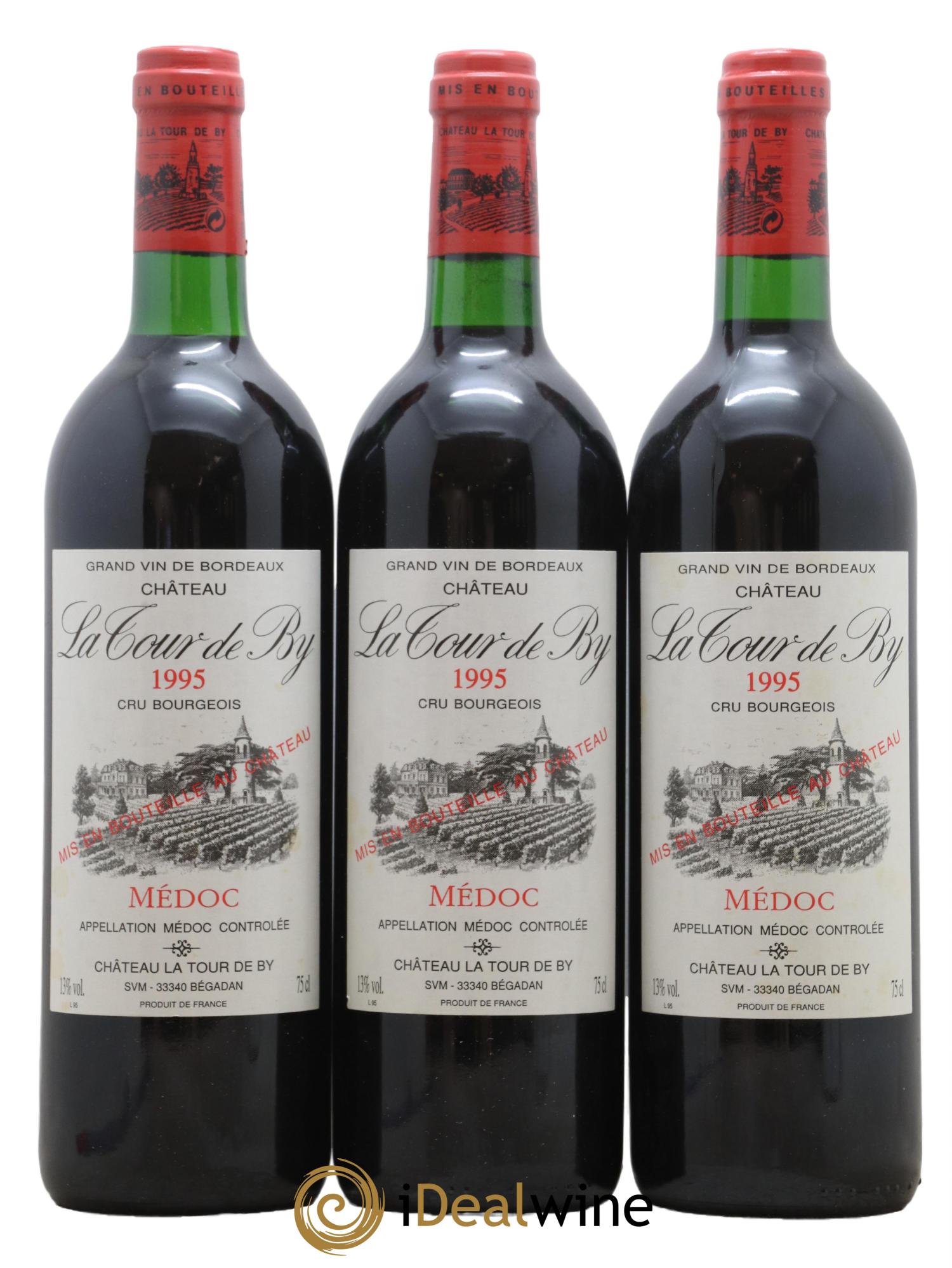Château La Tour de By Cru Bourgeois 1995 - Lot de 3 bouteilles - 0