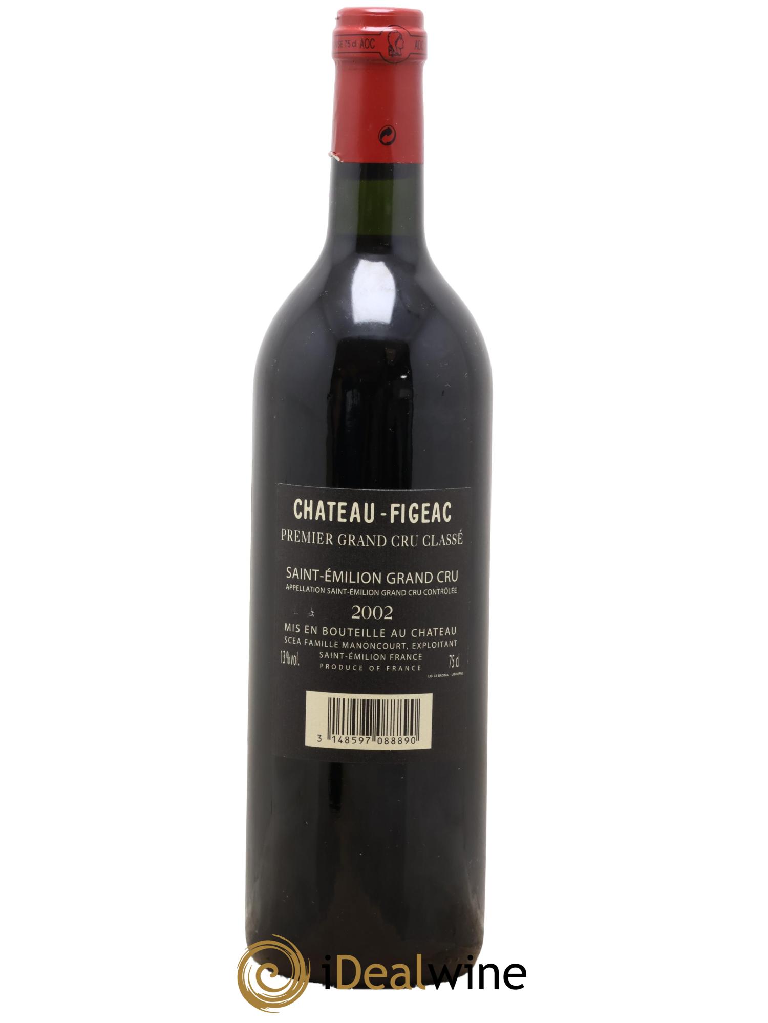 Château Figeac 1er Grand Cru Classé A 2002 - Lot de 1 bouteille - 1