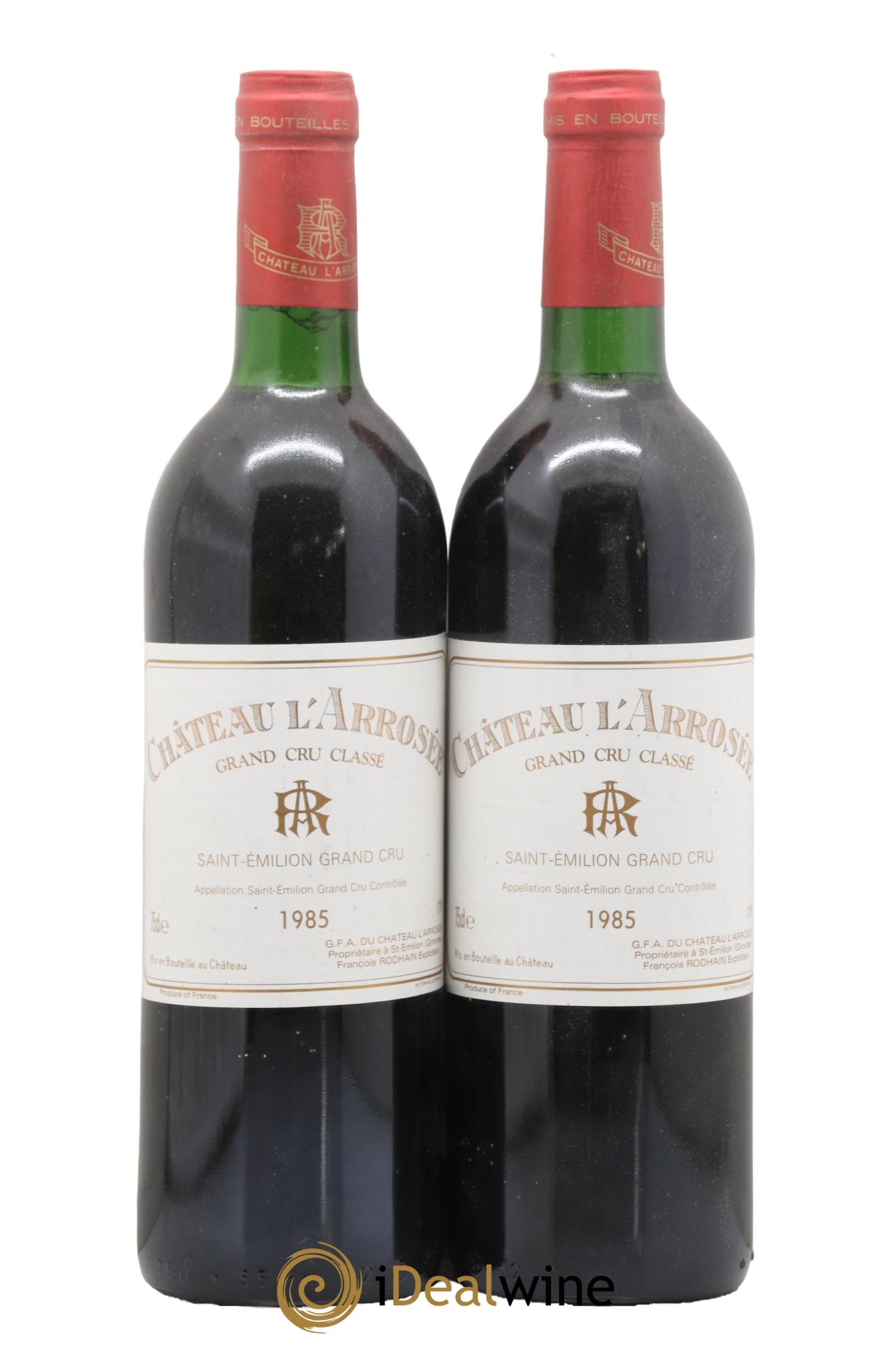Château l' Arrosée Grand Cru Classé 1985 - Lot de 2 bouteilles - 0