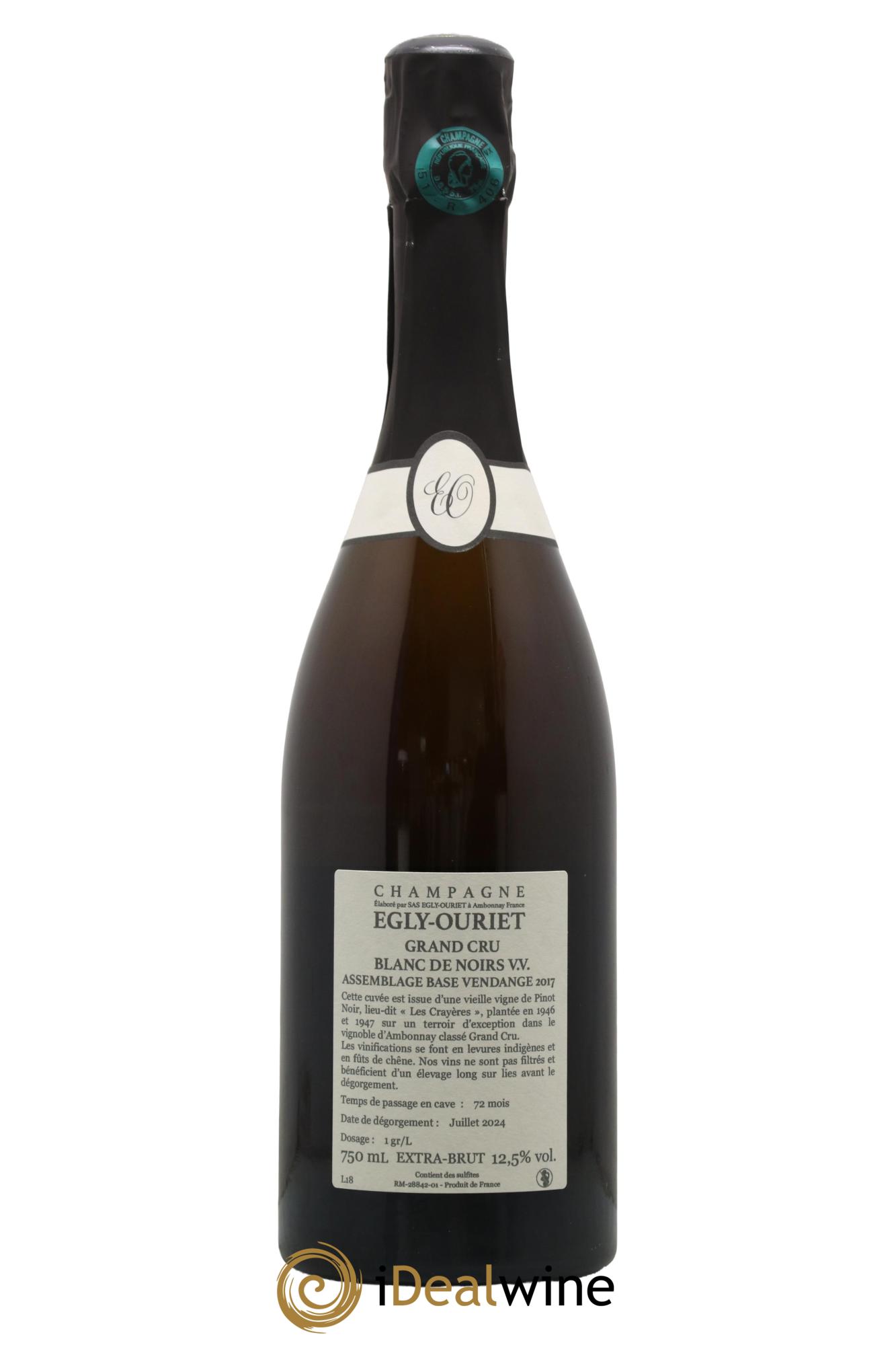 Blanc de Noirs Les Crayères Vieilles vignes Egly-Ouriet - Lot de 1 bouteille - 1