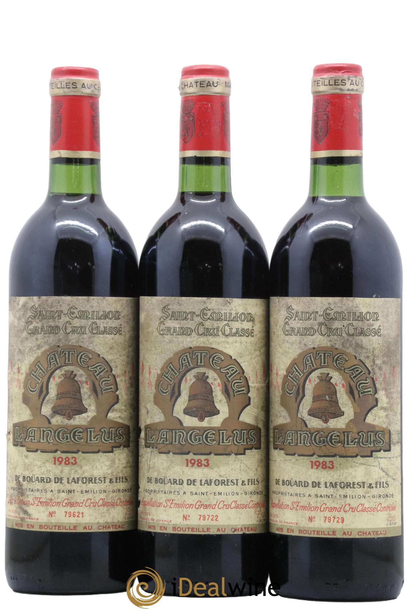 Château Angélus 1er Grand Cru Classé A 1983 - Lot de 3 bouteilles - 0