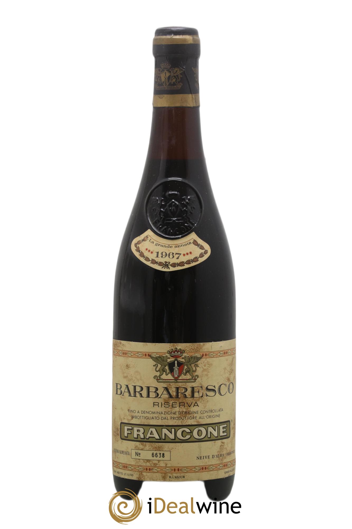 Barbaresco DOCG Riserva Francone 1967 - Lot de 1 bouteille - 0