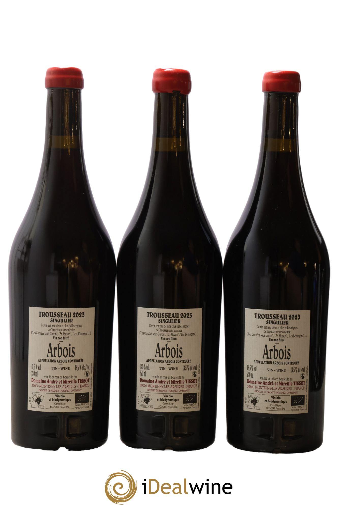 Arbois Trousseau Singulier Bénédicte et Stéphane Tissot 2023 - Lot de 3 bouteilles - 1