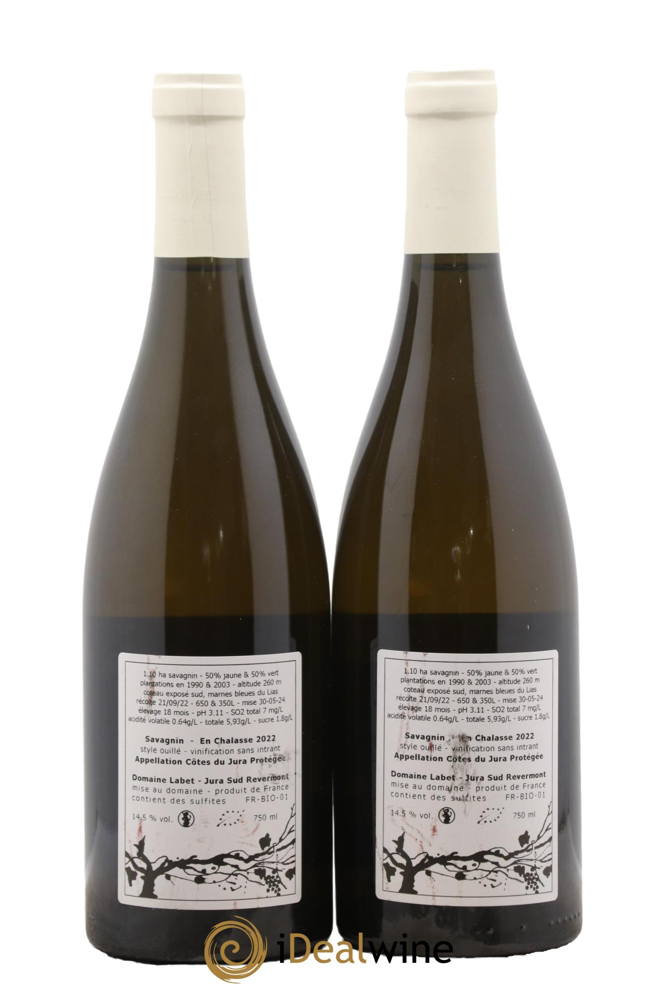 Côtes du Jura Savagnin en Chalasse Romain - Julien - Charline Labet 2022 - Posten von 2 Flaschen - 1
