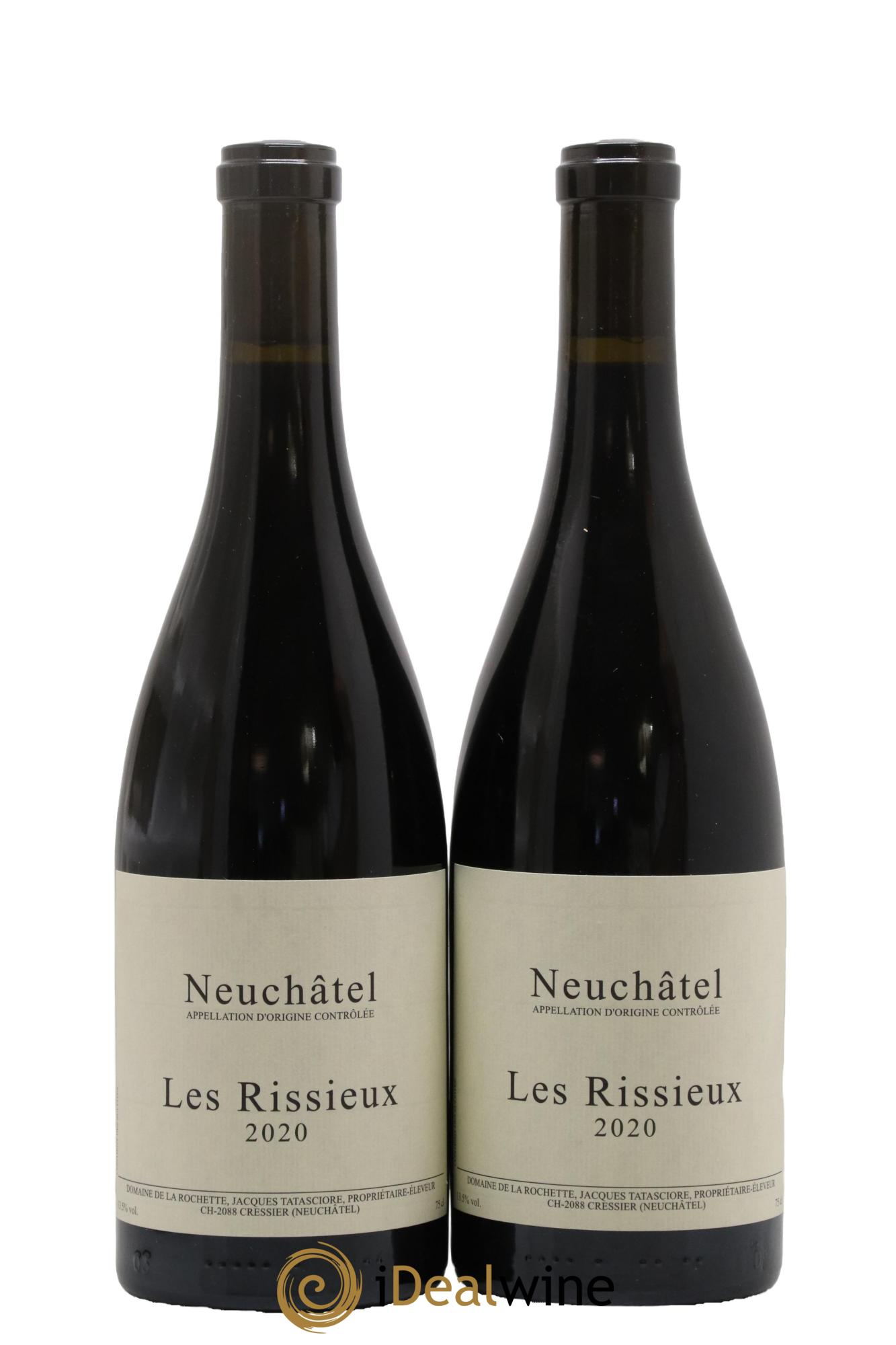 Neuchâtel Les Rissieux Jacques Tatasciore Domaine de la Rochette Suisse Neuchâtel Les Rissieux Pinot Noir Domaine De La Rochette 2020 - Lot of 2 bottles - 0
