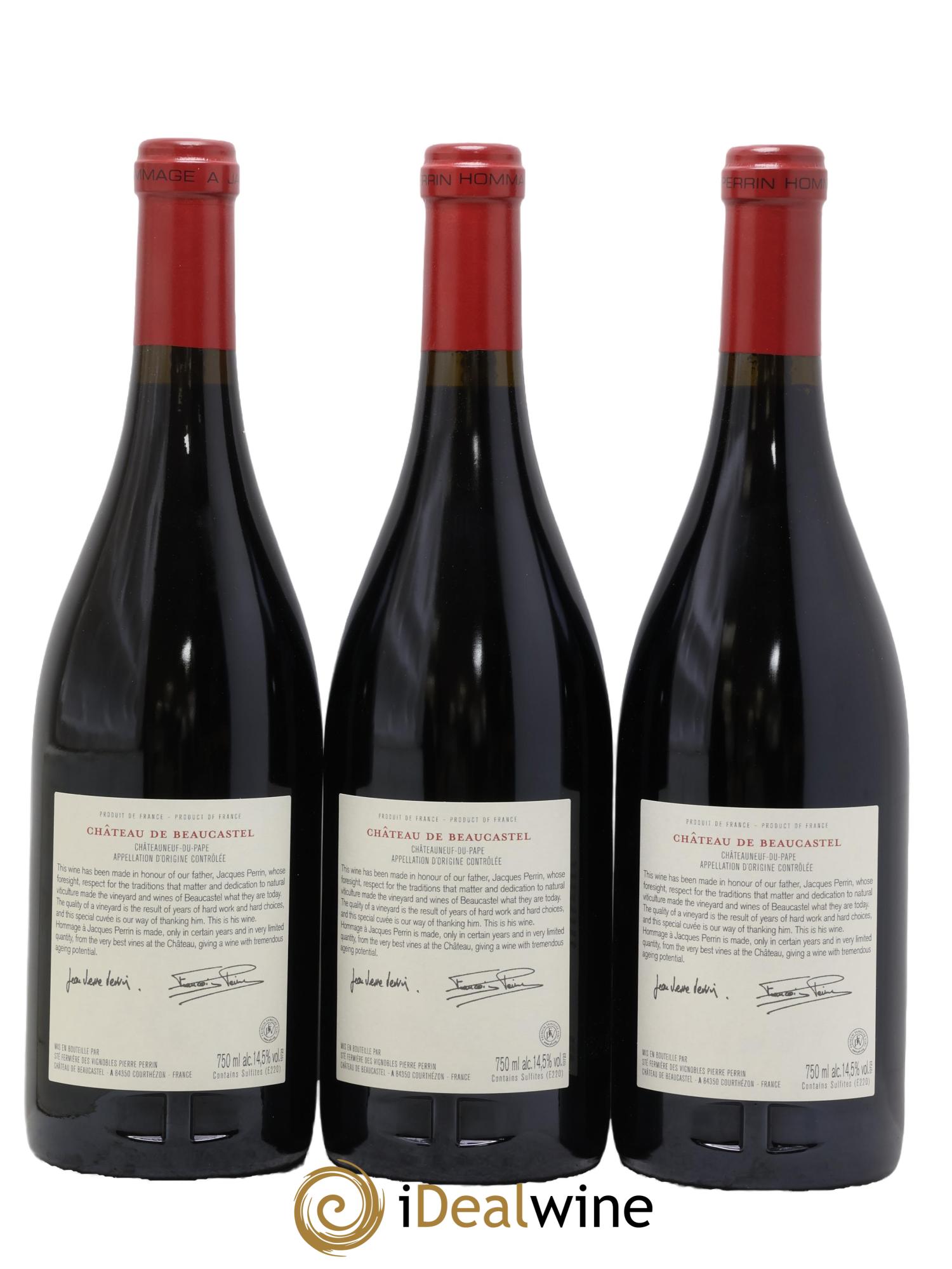 Châteauneuf-du-Pape Château de Beaucastel Hommage à Jacques Perrin Famille Perrin 2015 - Posten von 3 Flaschen - 1