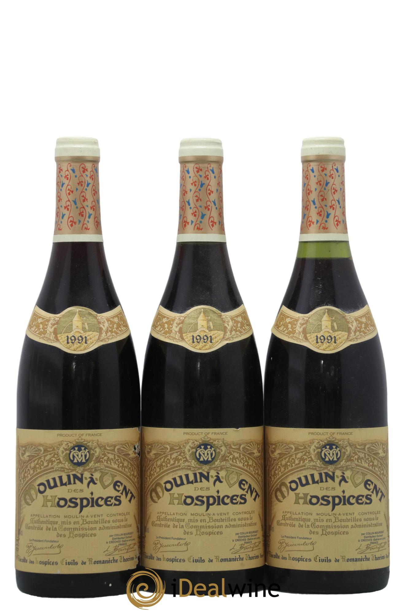 Moulin à Vent Hospices De Romanèche Thorins 1991 - Lot de 3 bouteilles - 0